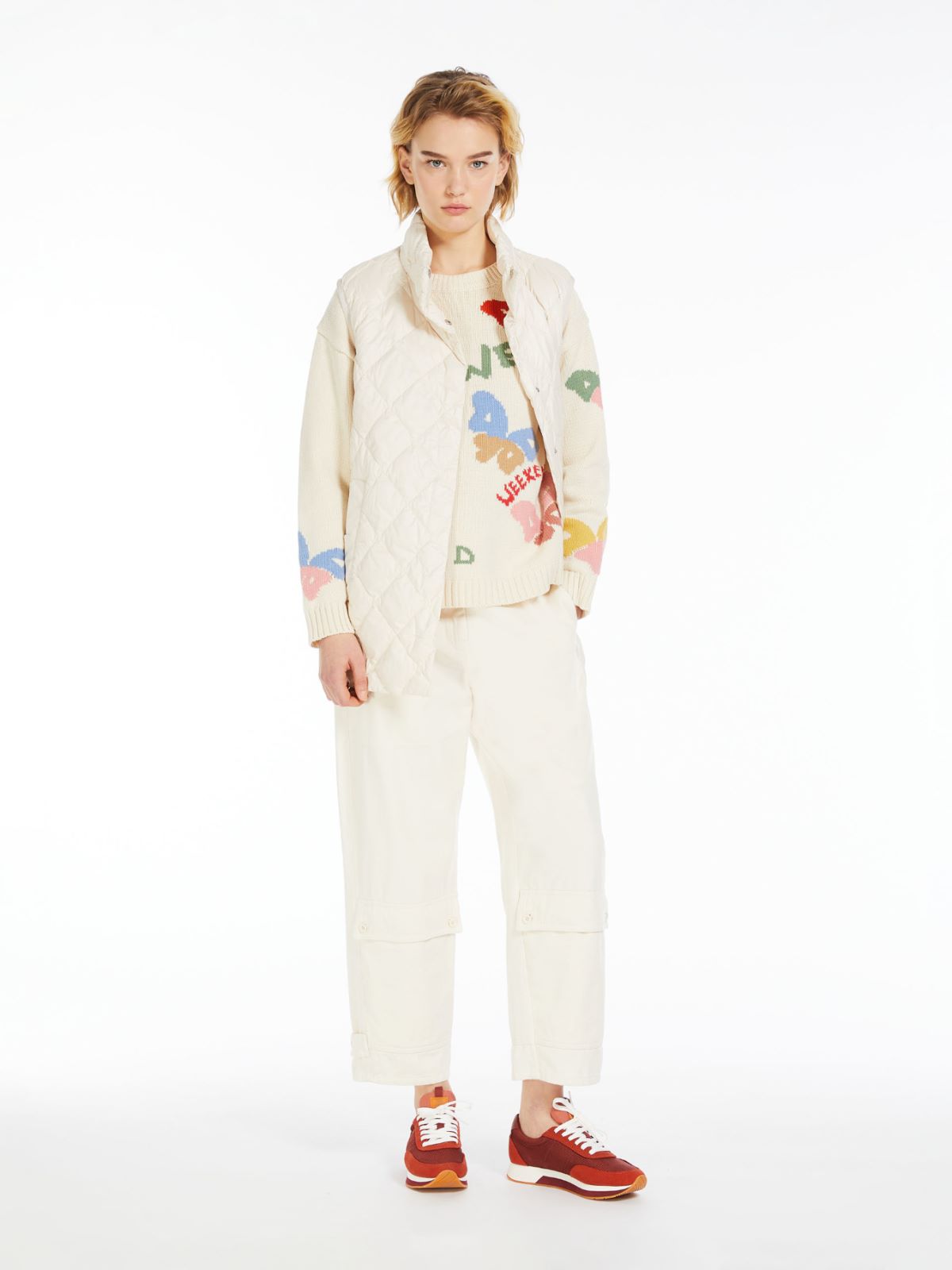 Water-repellent quilted fabric gilet