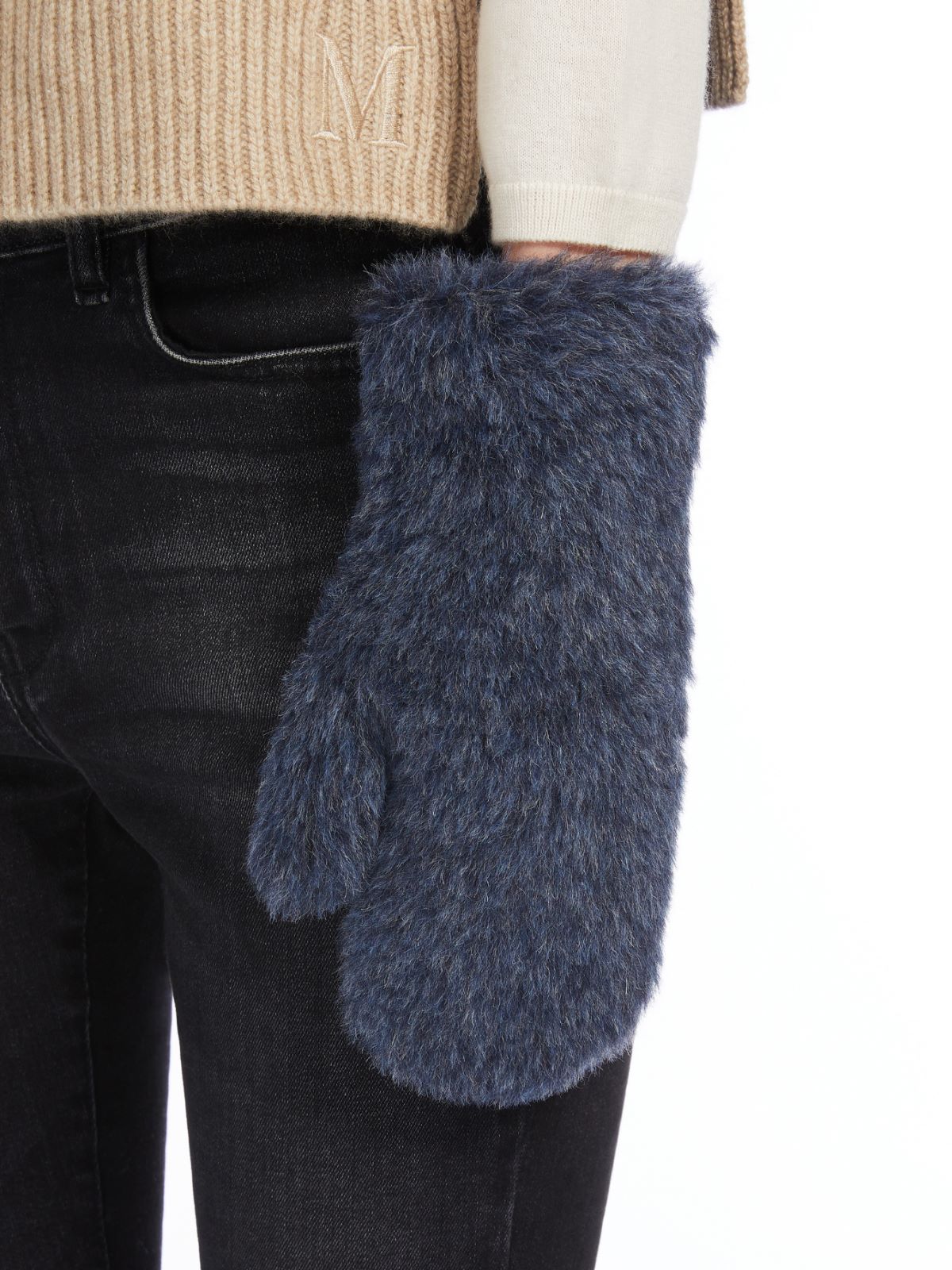 Alpaca and wool mittens