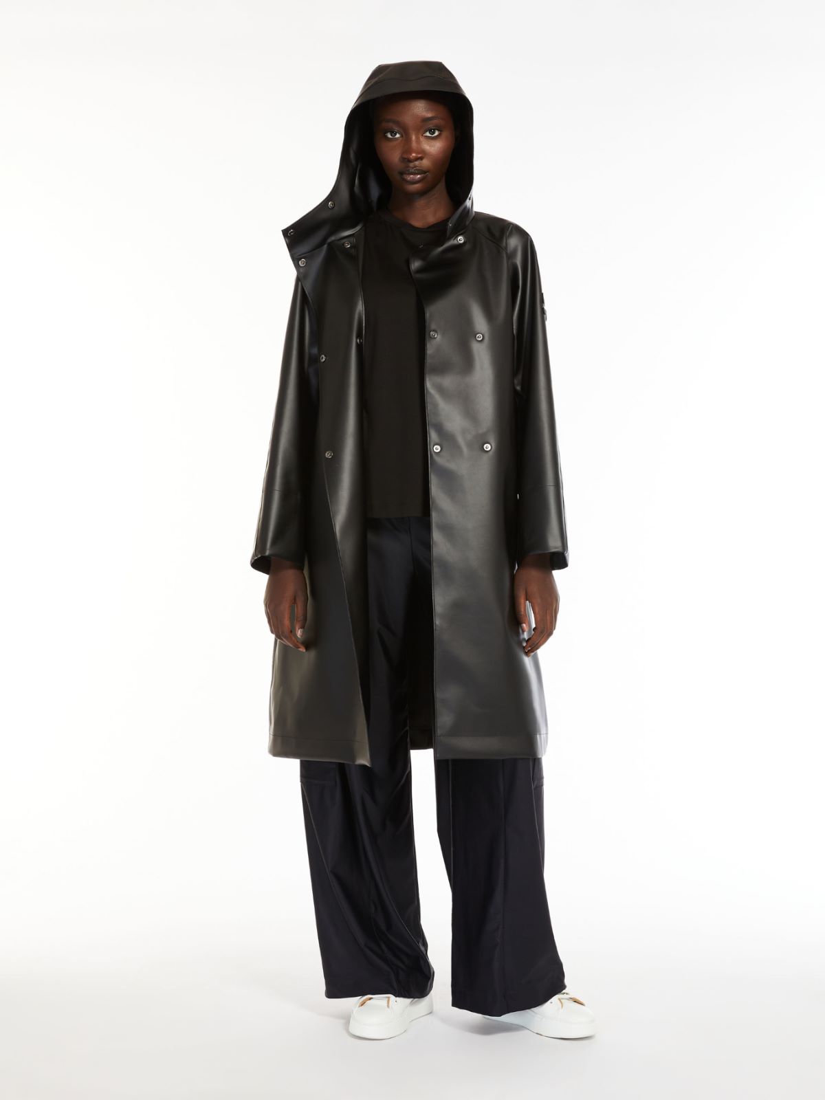 Rubber-coated technical fabric parka