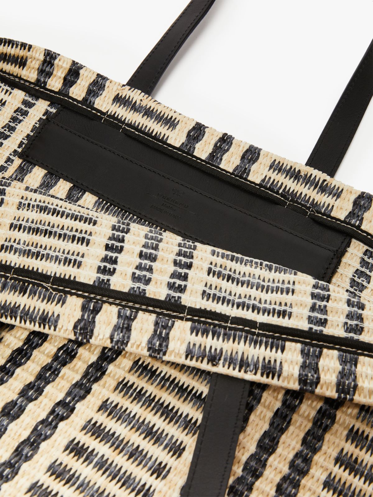 Raffia-look jacquard shopping tote