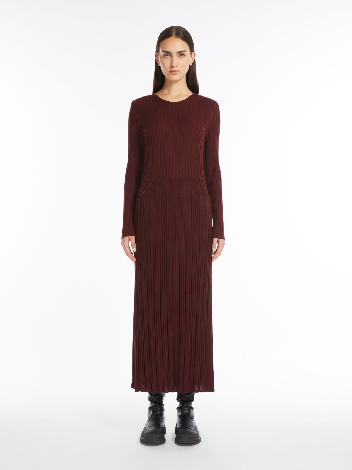 Wool blend-knit dress