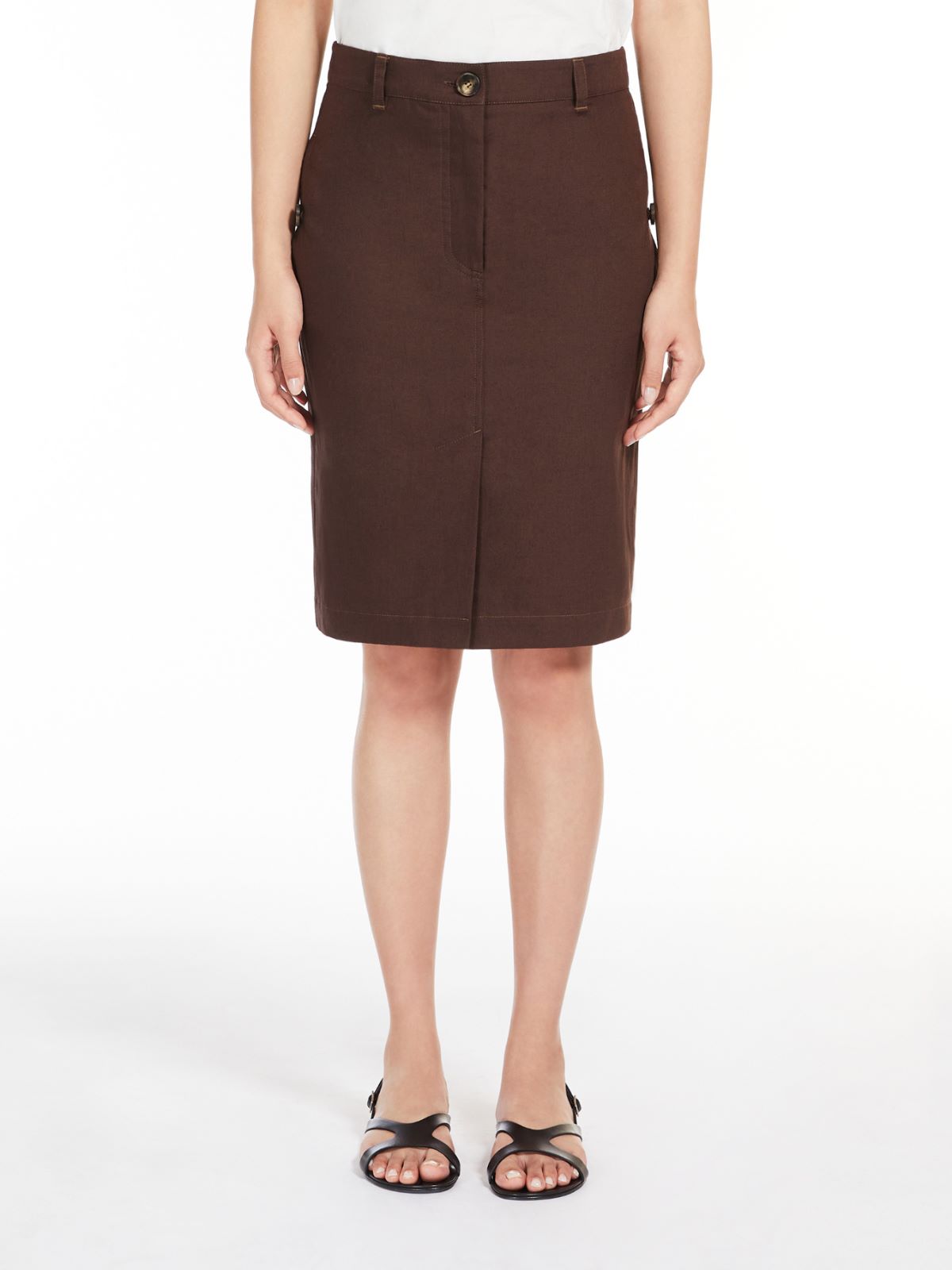 Cotton and linen canvas skirt