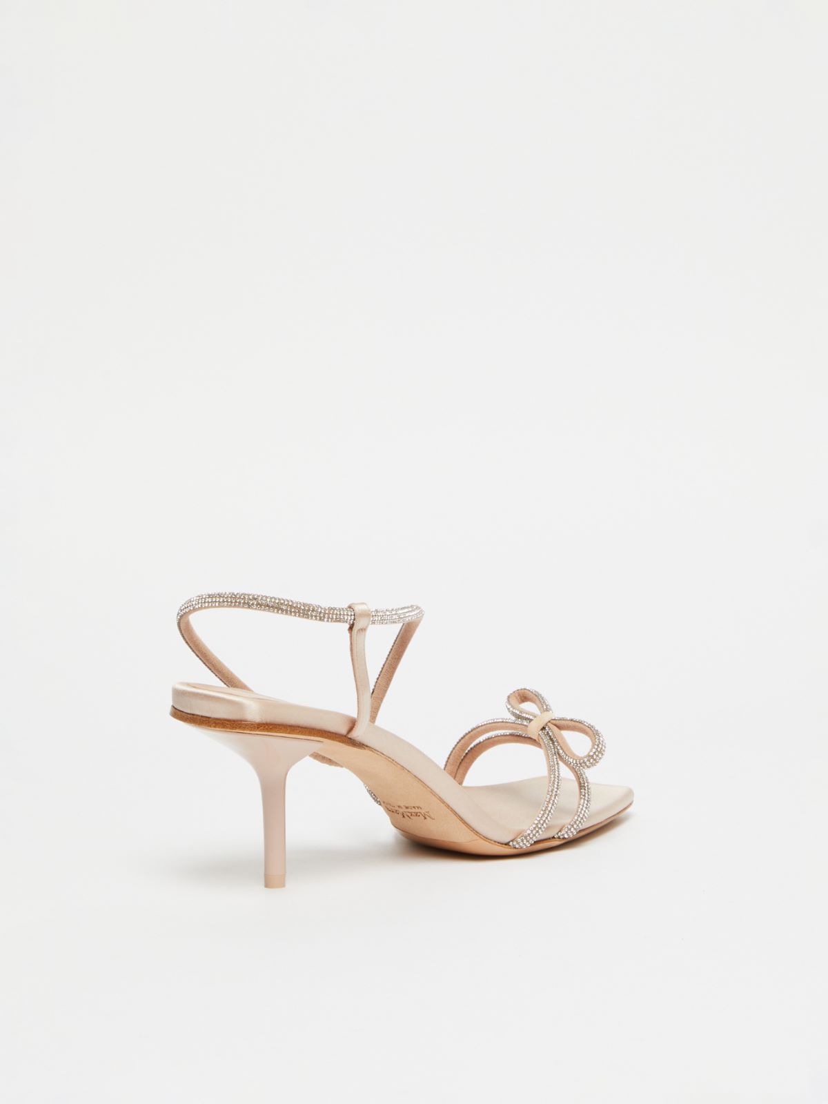 Bow-adorned satin sandals