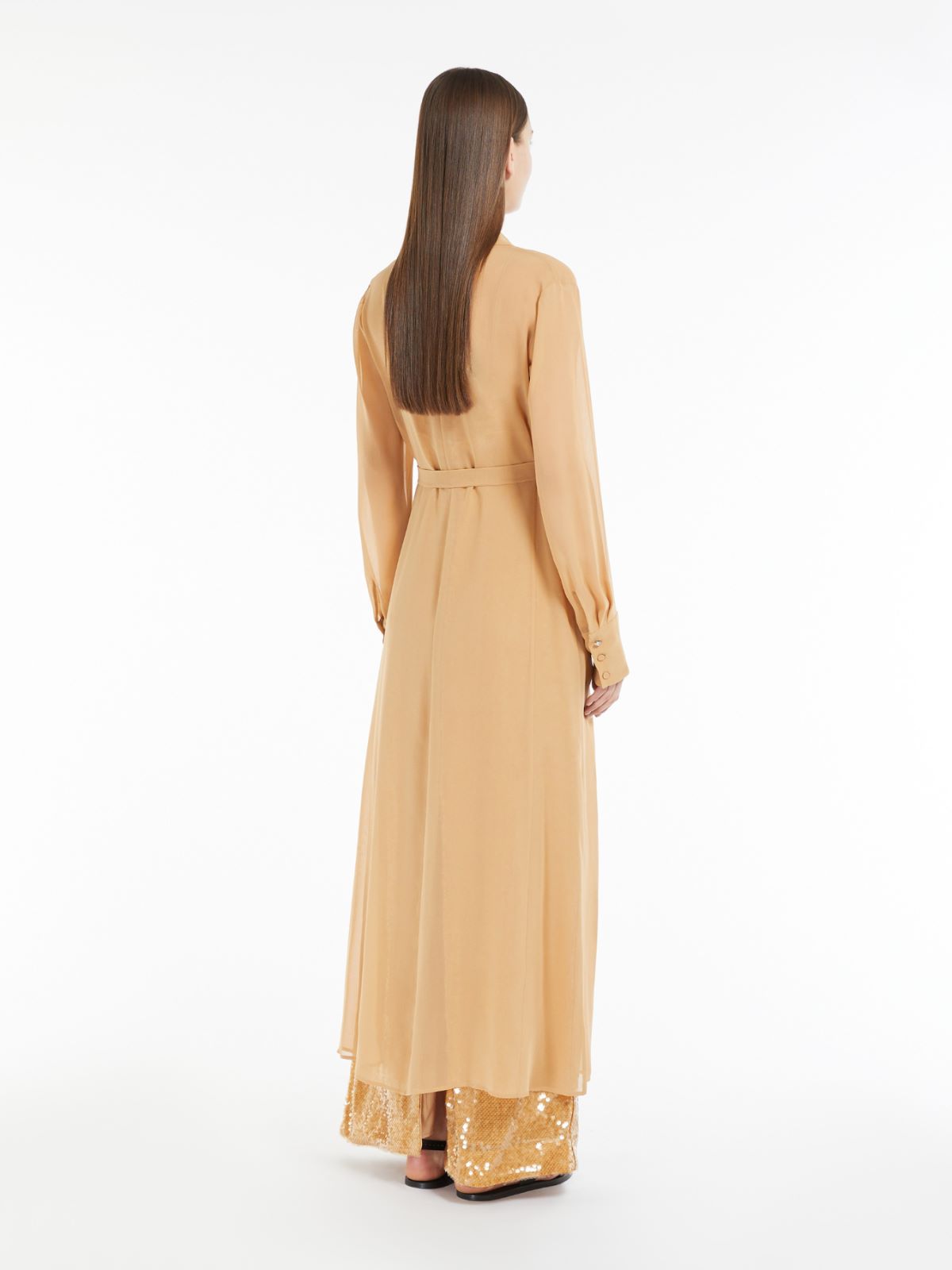 Silk georgette duster coat