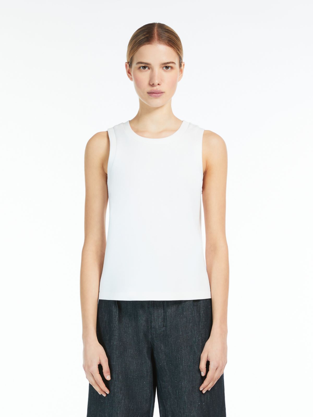 Cotton-blend jersey top