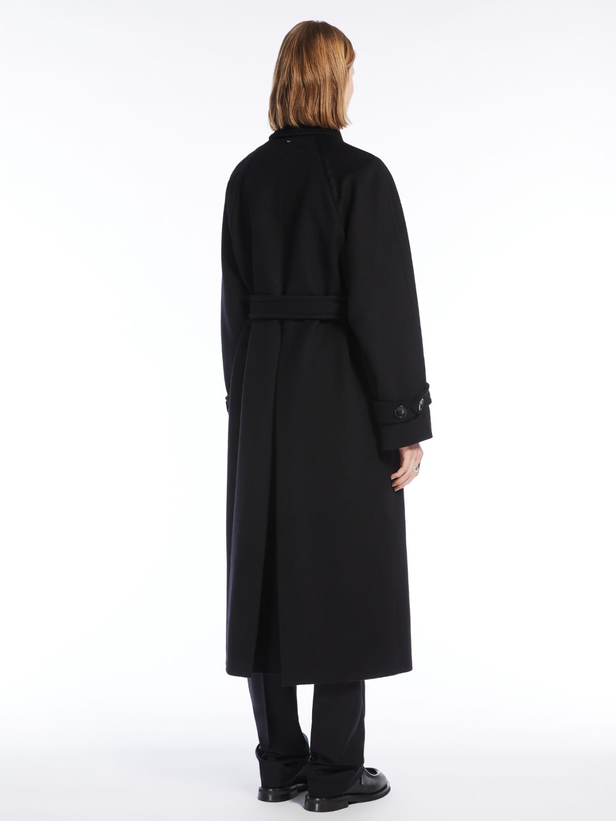 Double-breasted pure wool coat
