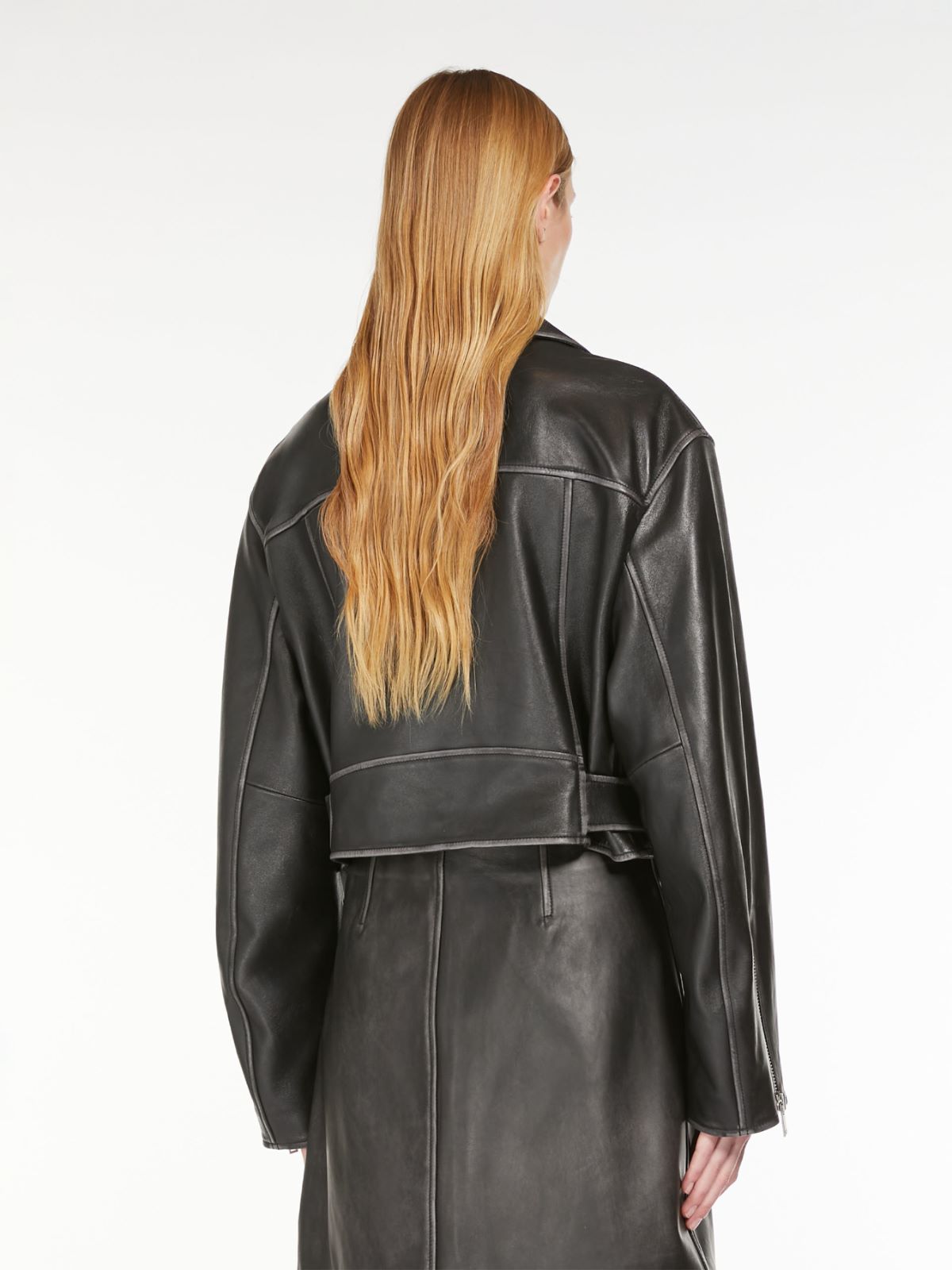 Leather biker jacket