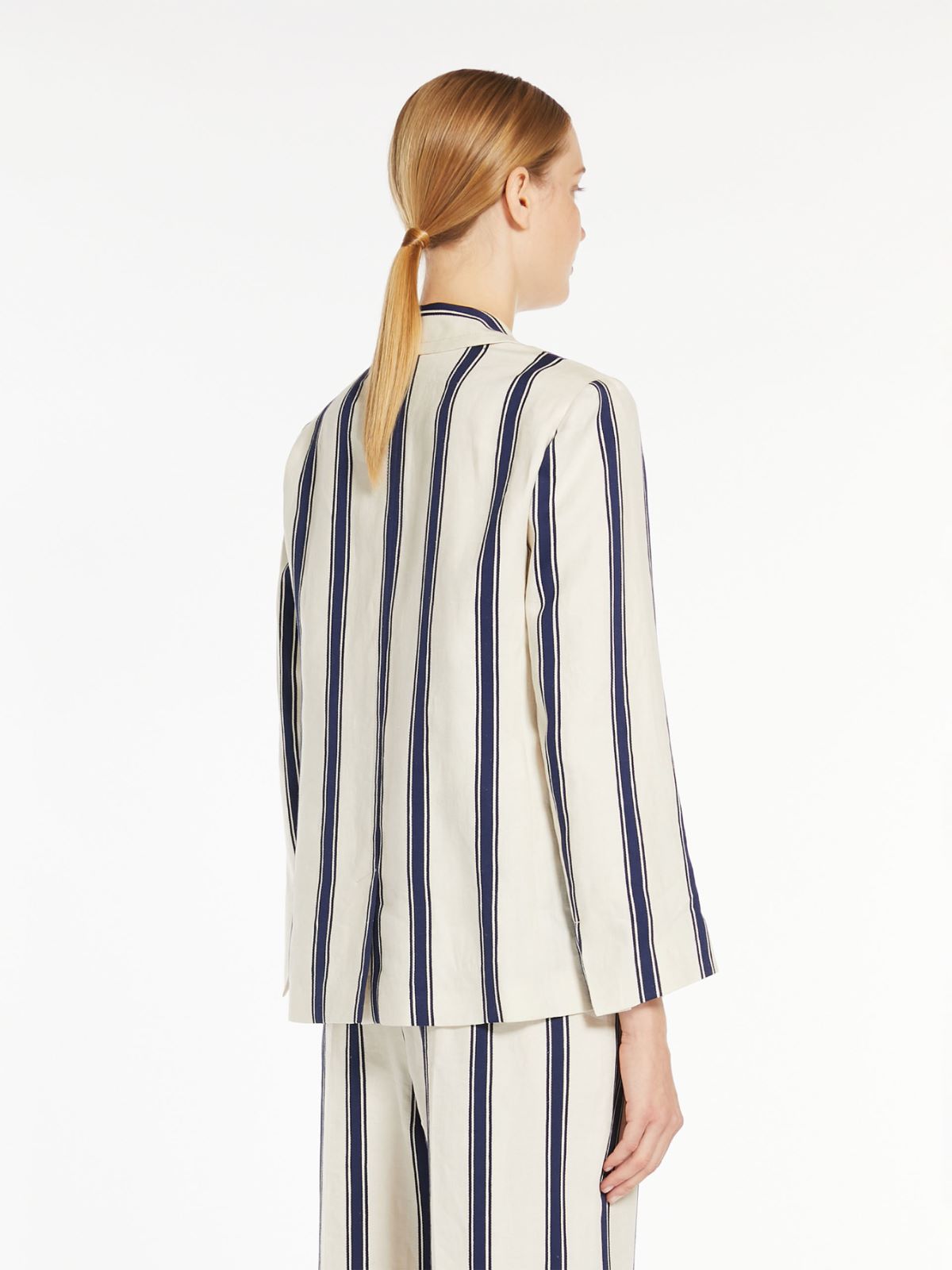 Striped linen and cotton jacket