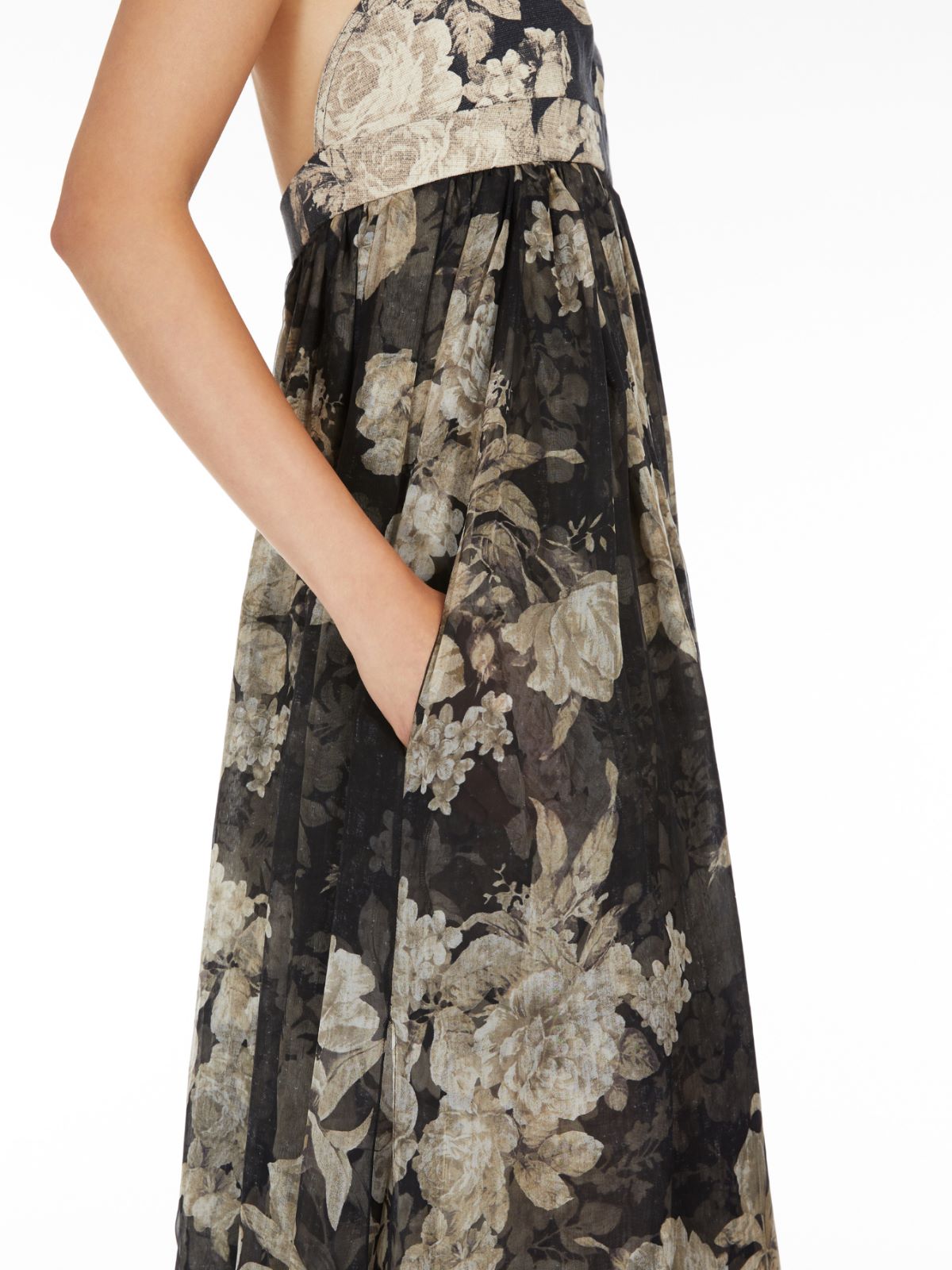 Printed chiffon bustier dress