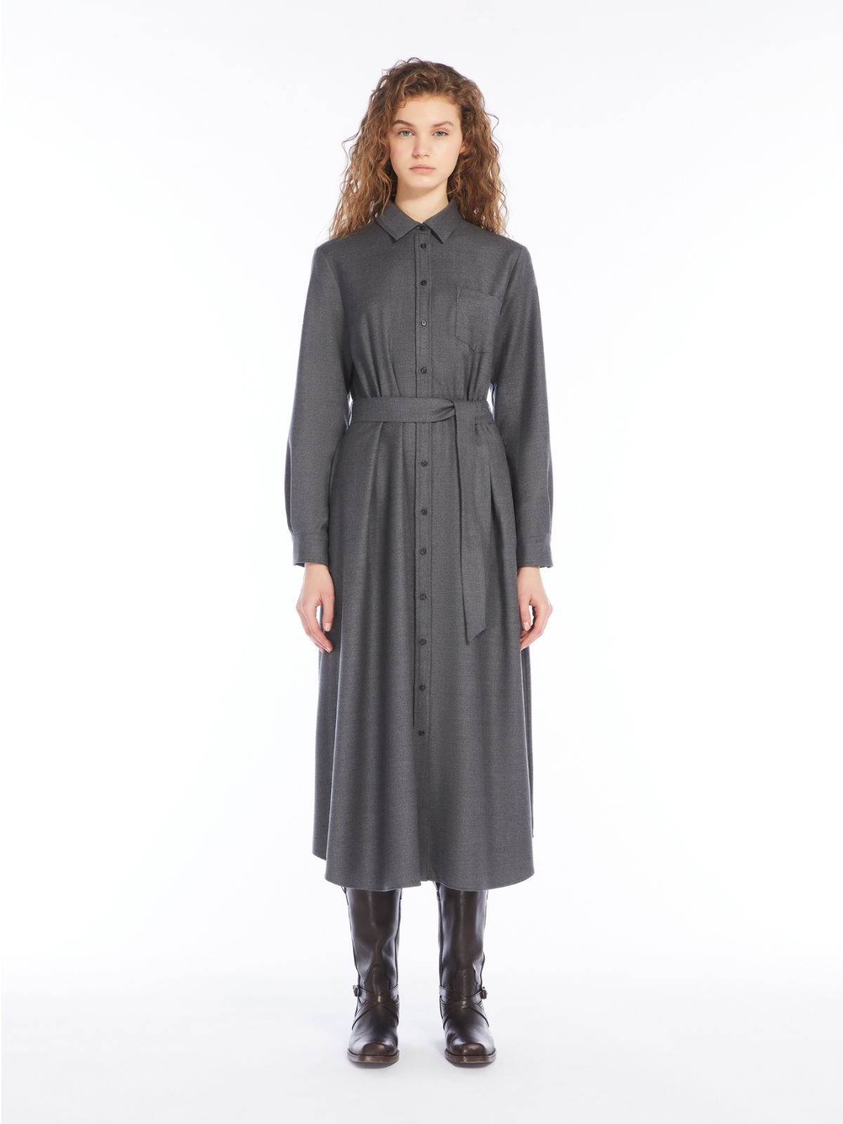 Wool shirt dress