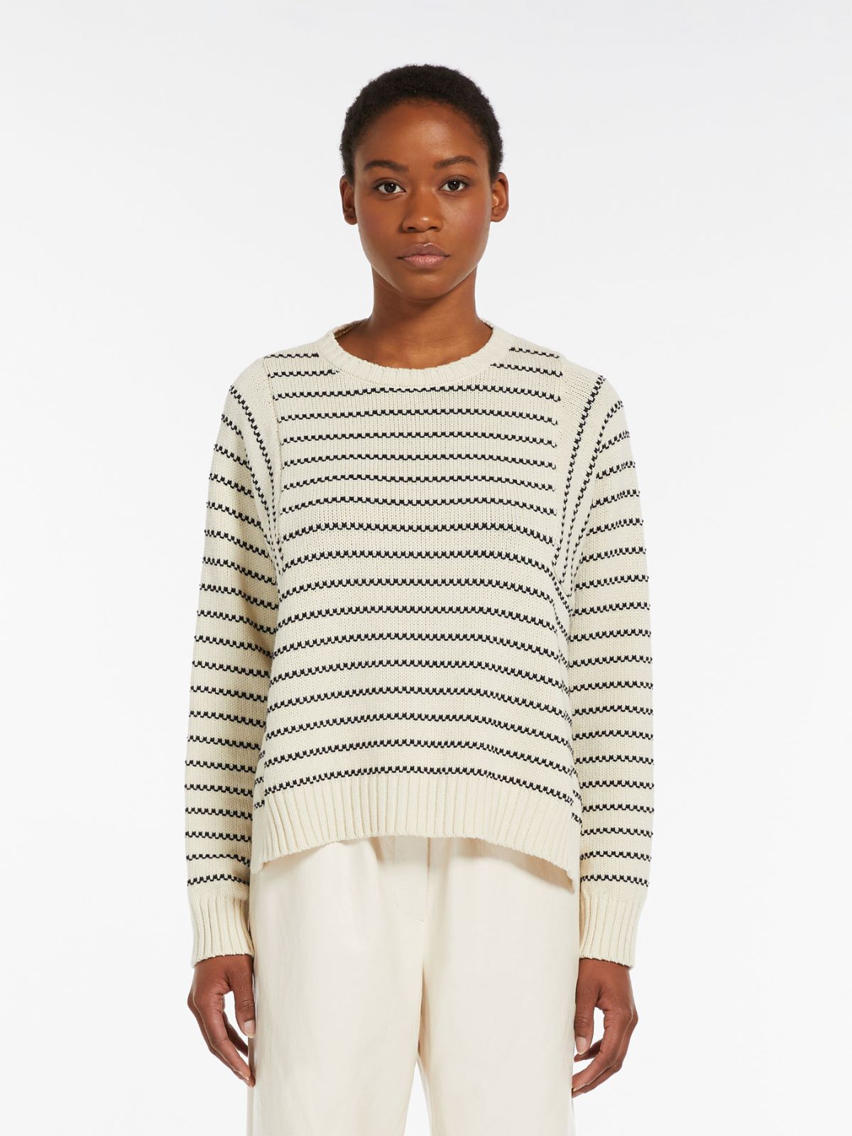 Oversized striped cotton sweater