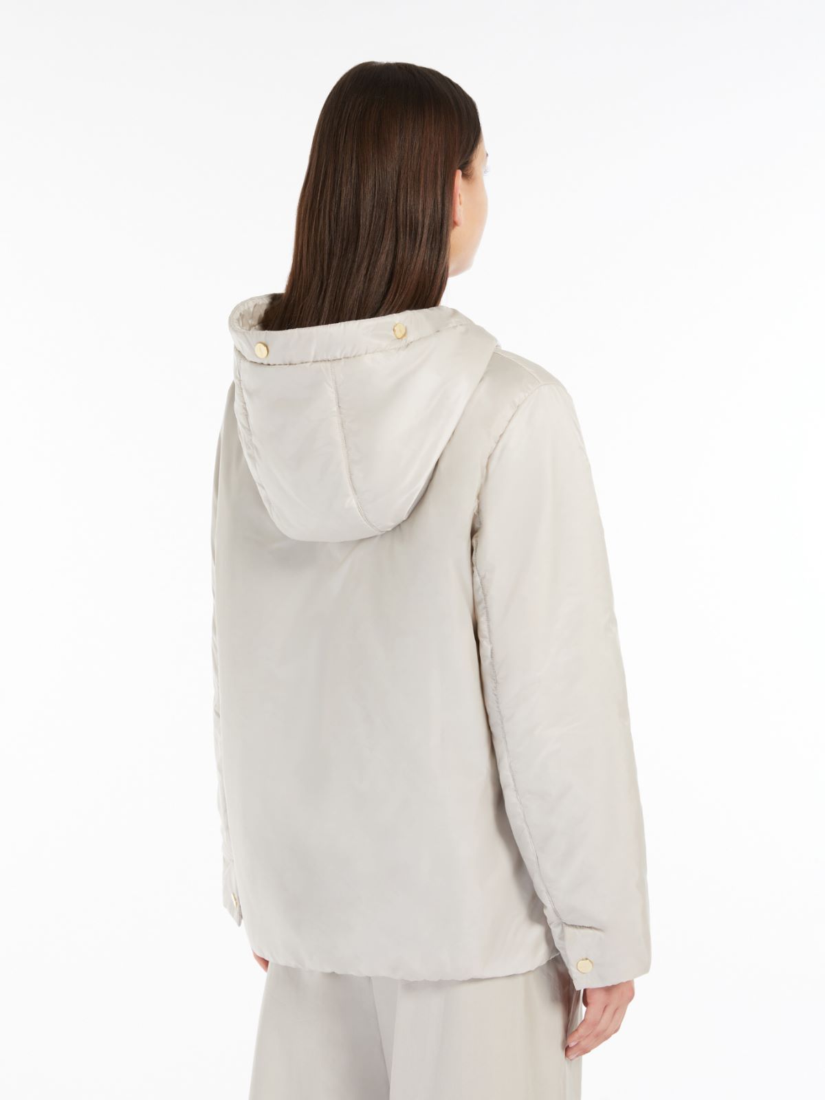 Technical canvas cropped sweatshirt