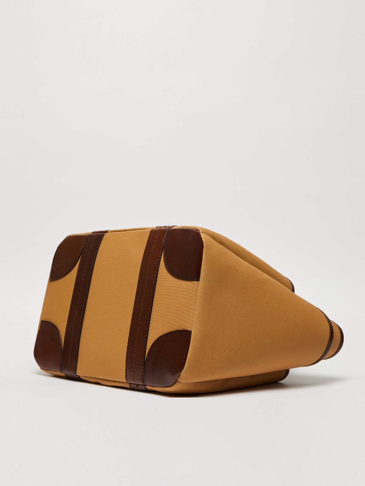 Canvas and leather Giardiniera tote bag