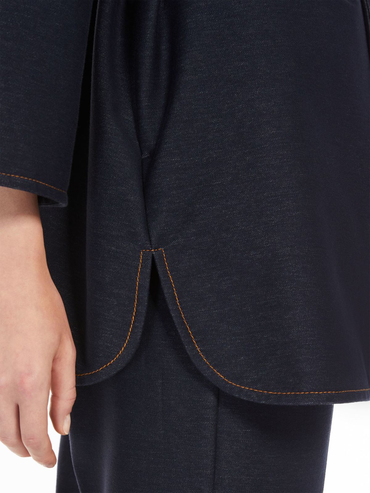 Denim-look jersey robe jacket