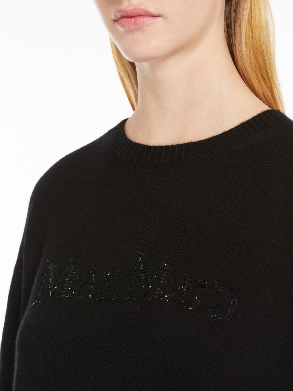 Wool and cashmere jumper with logo