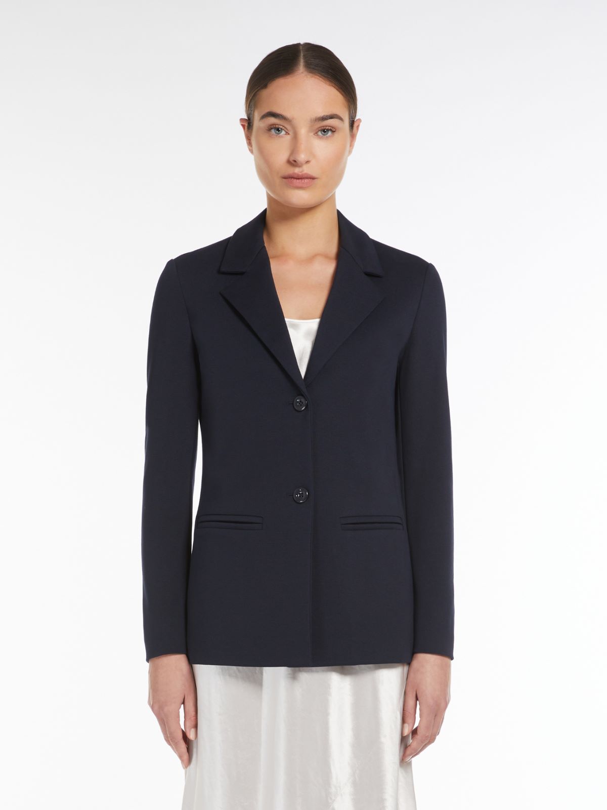 Milano-knit single-breasted blazer