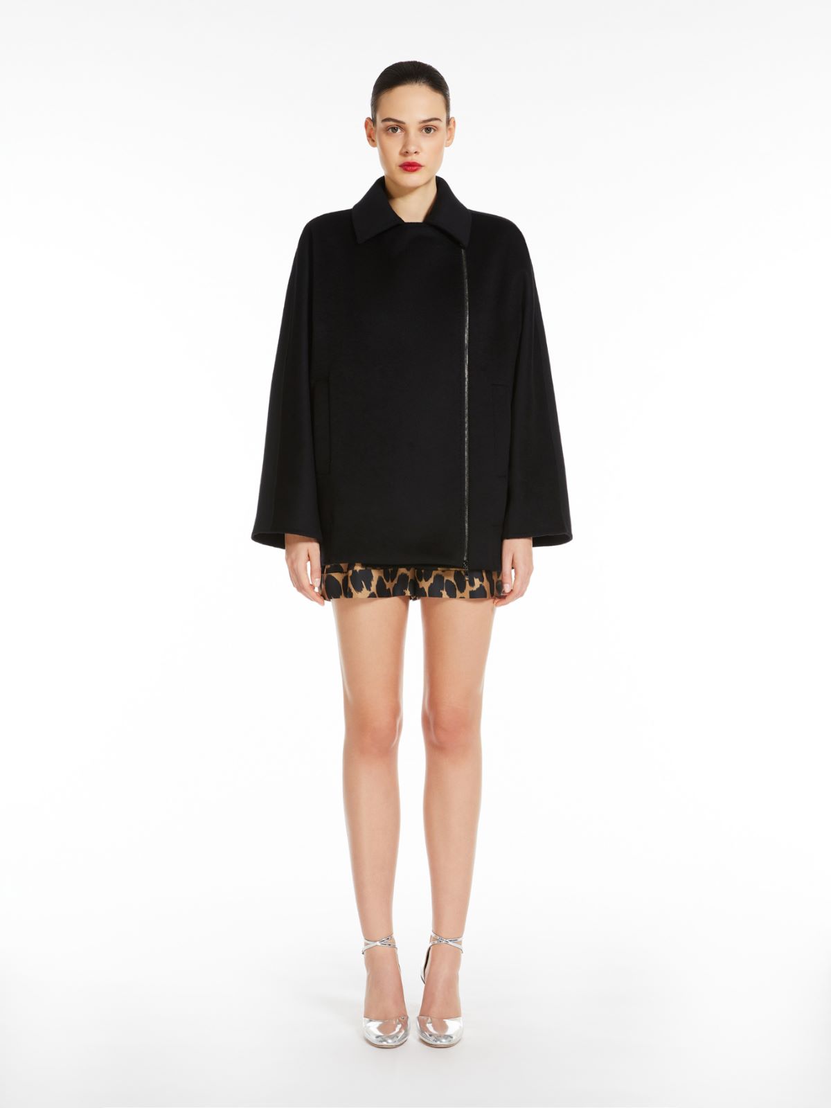 Wool double cloth pea coat