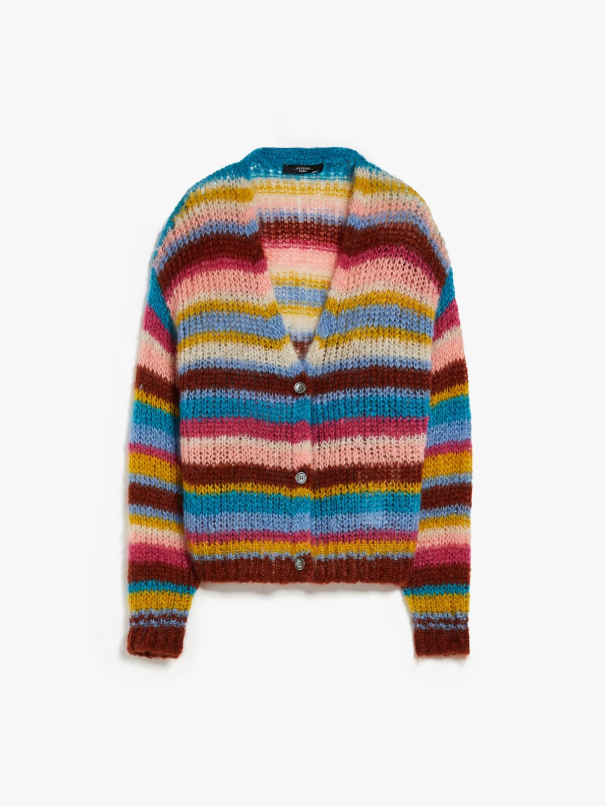 Oversized rib-knit mohair cardigan