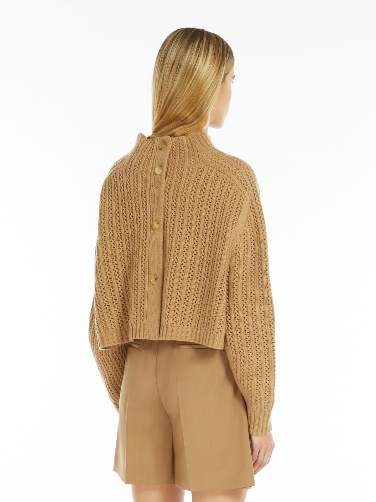 Wool and cashmere cropped jumper