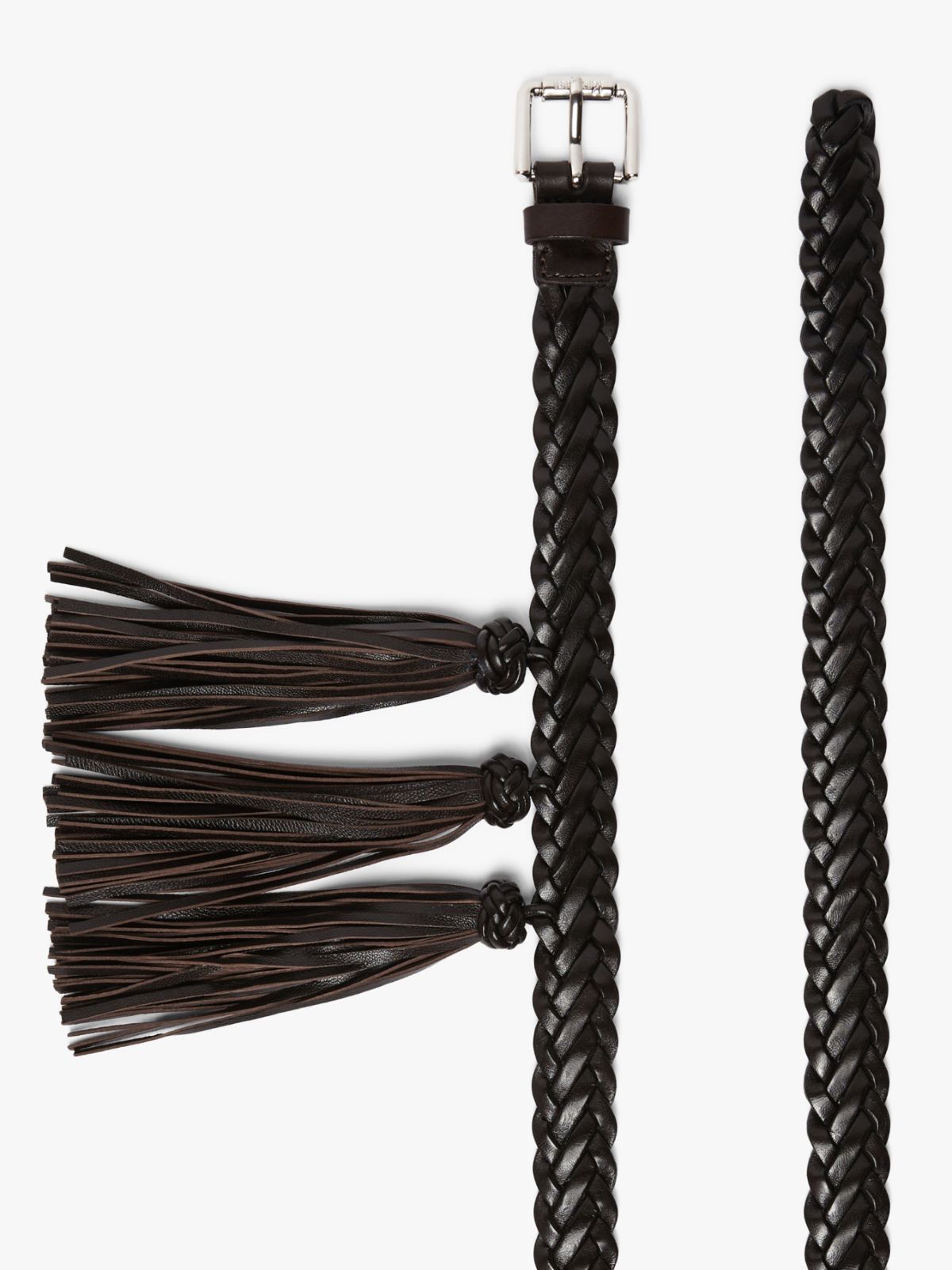 Braided leather belt