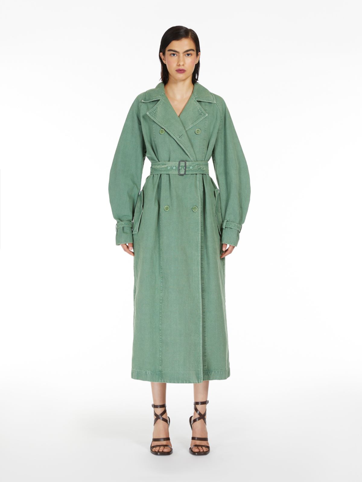 Canvas oversized trench coat
