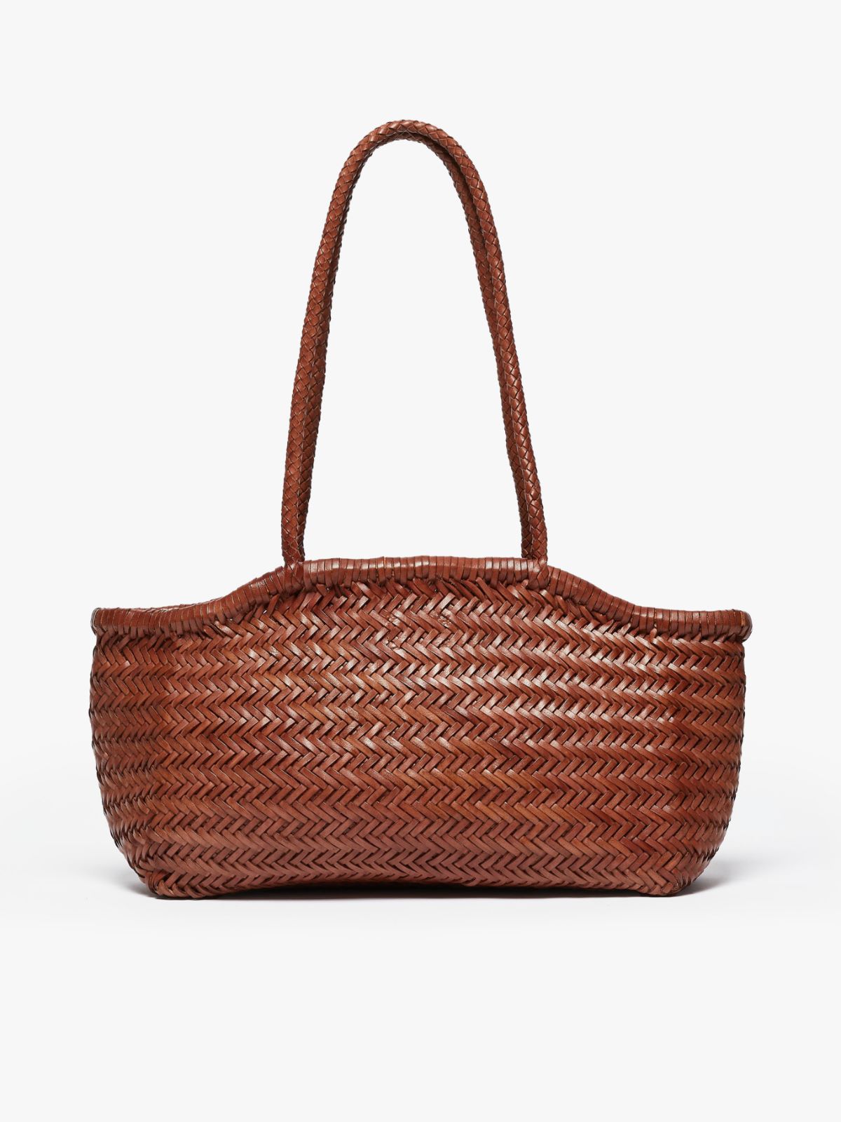 Leather shopping tote