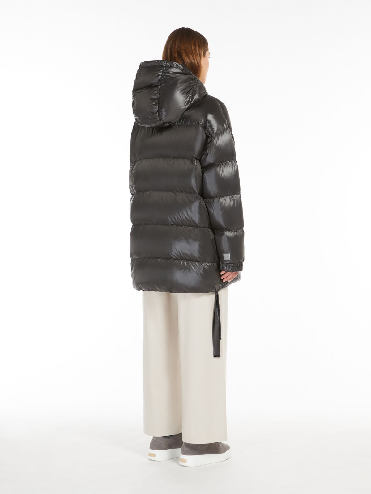 Water-repellent fabric midi down jacket