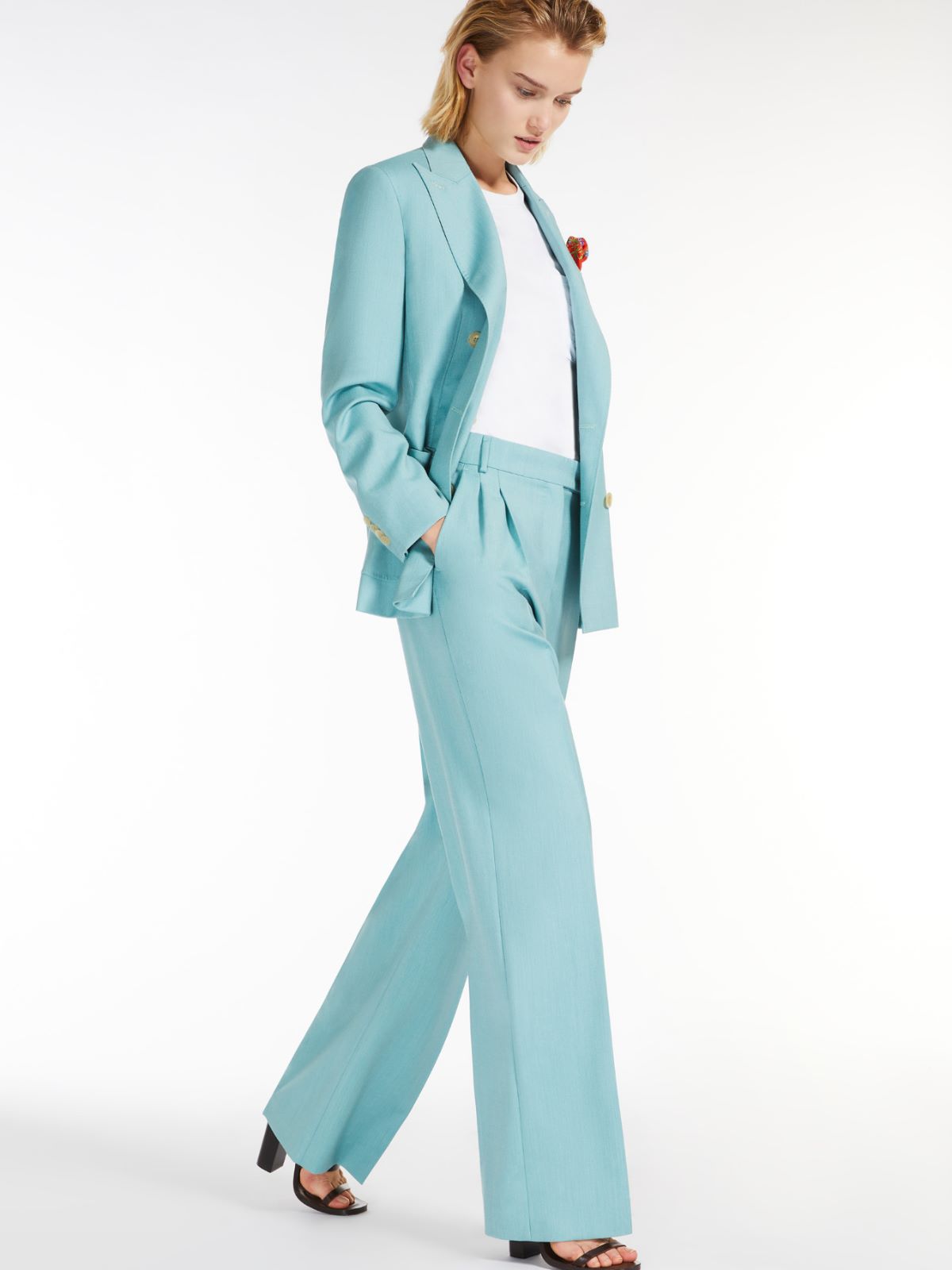 Wool, silk and mohair canvas blazer