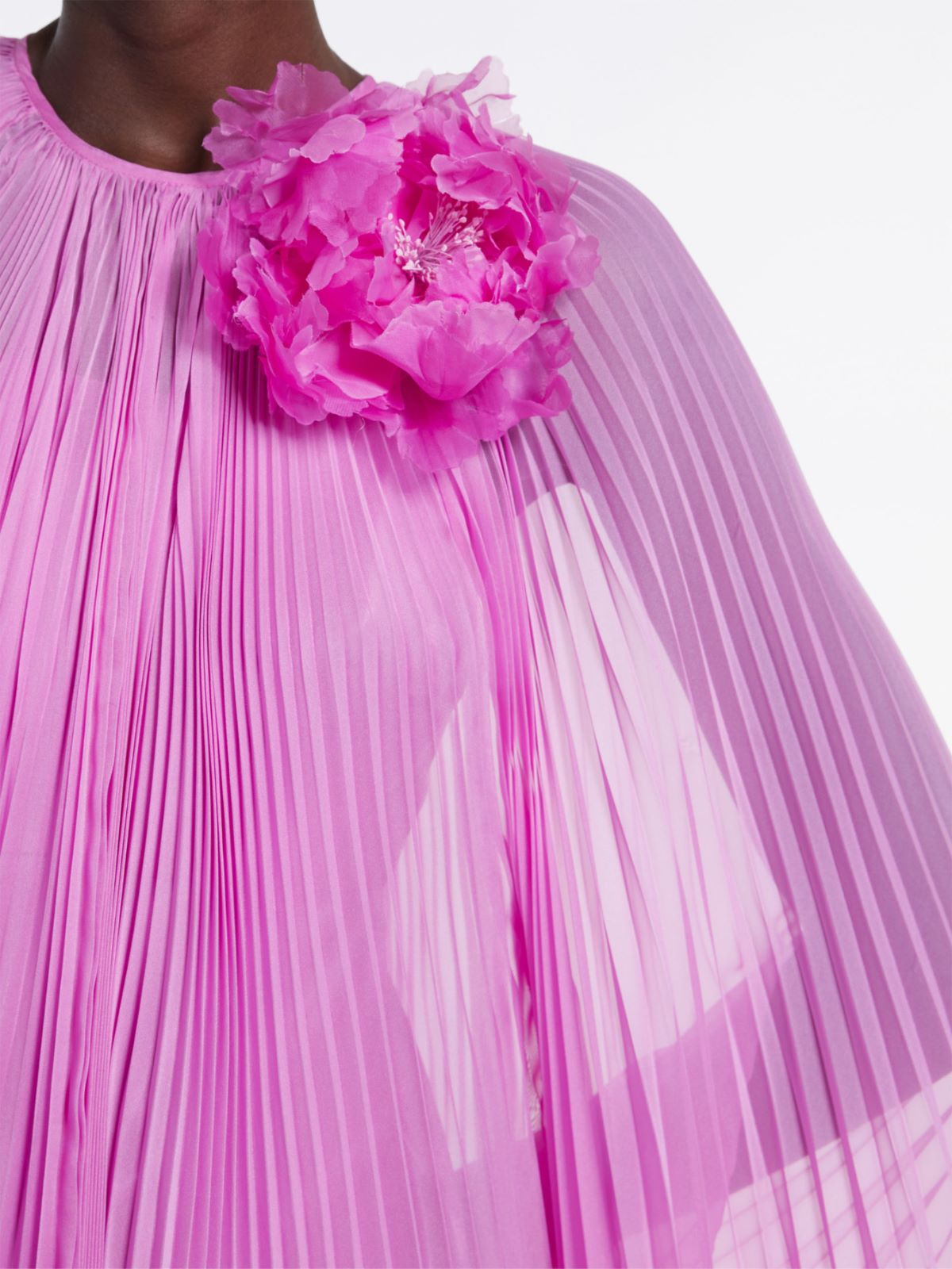 Pleated chiffon kaftan dress