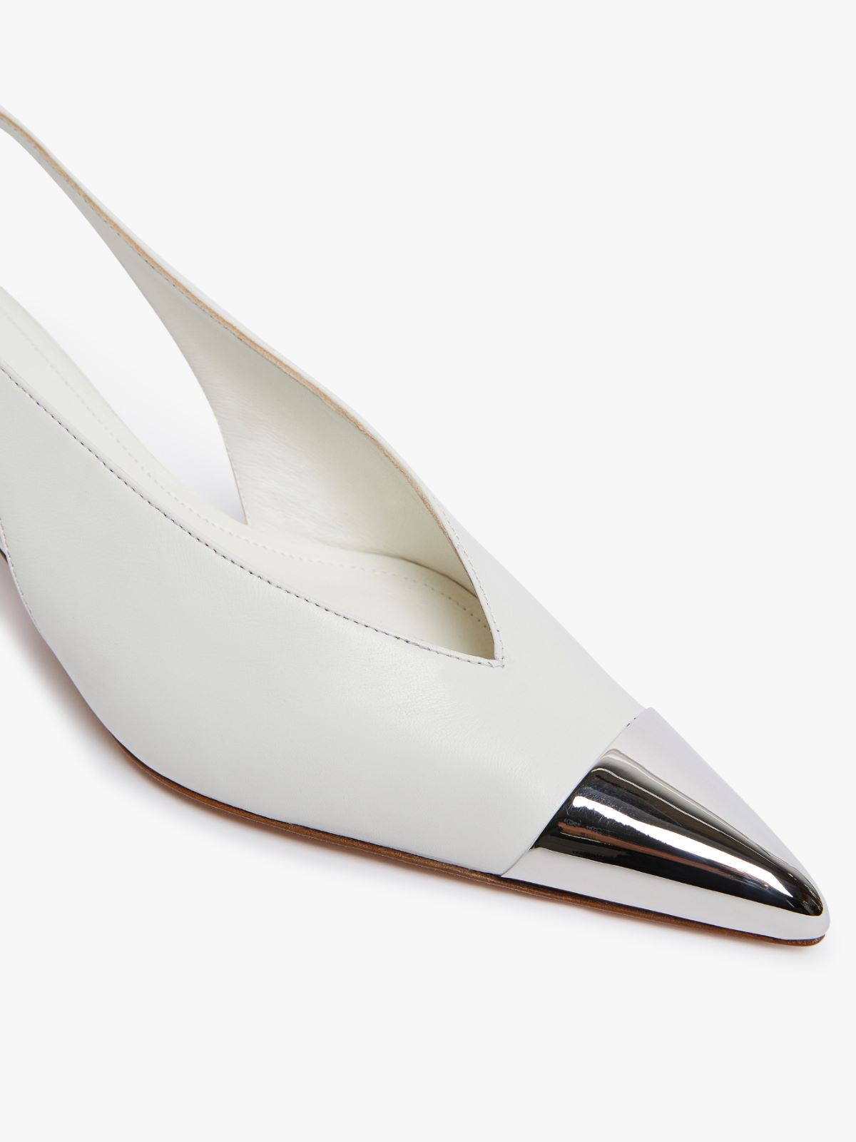 Metal-toe slingbacks