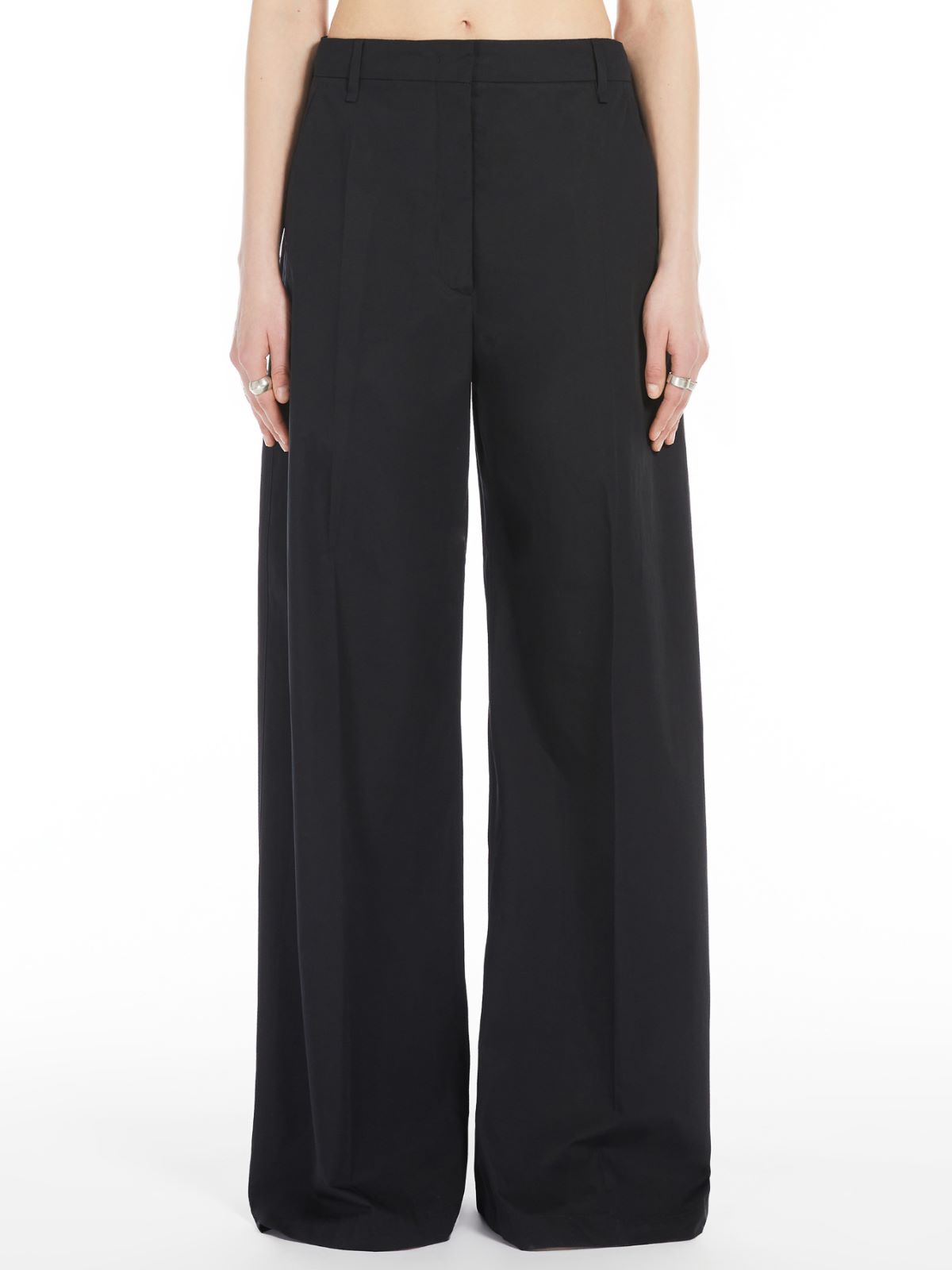 Oversized washed cotton trousers