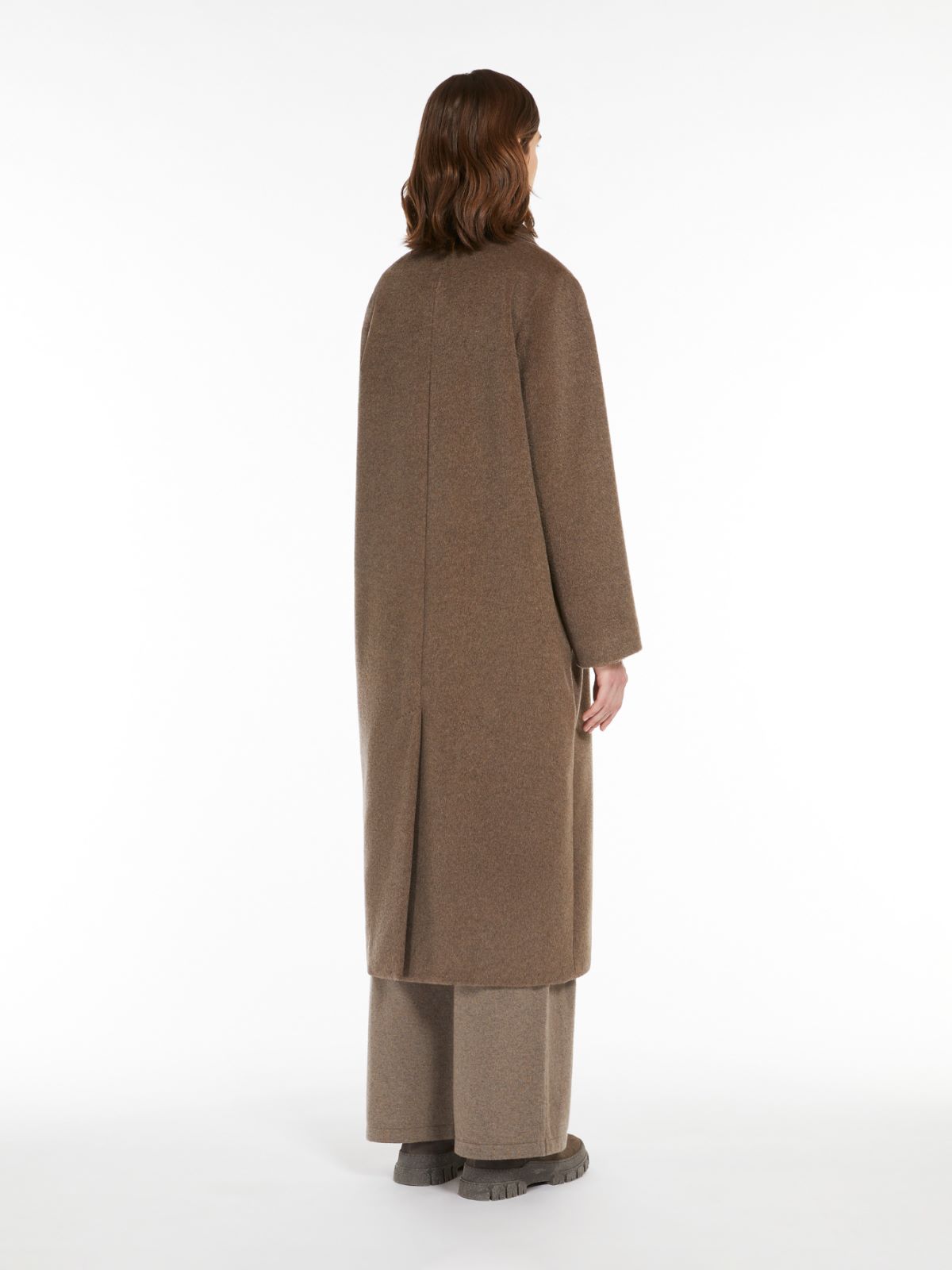 Double-breasted wool and alpaca coat