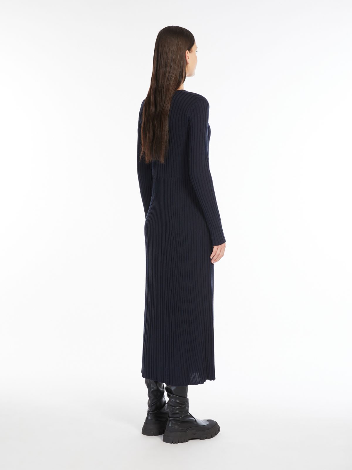 Wool blend-knit dress