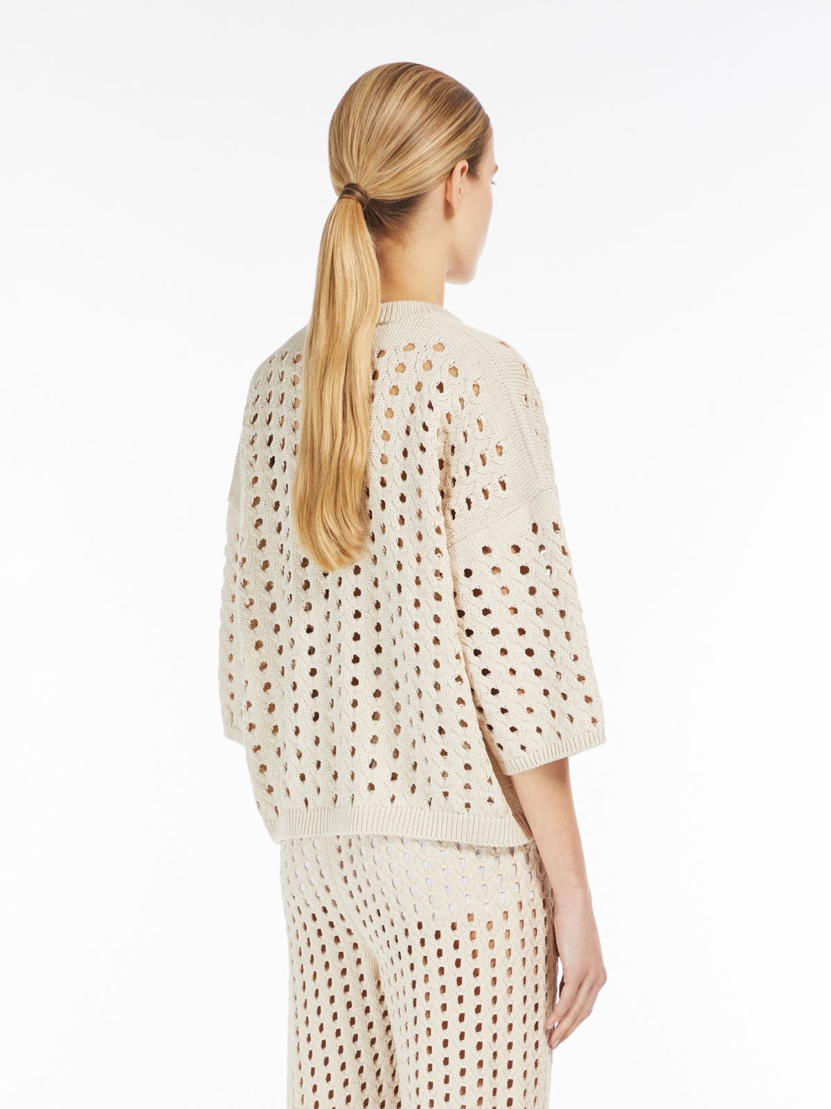 Mesh boxy jumper in cotton