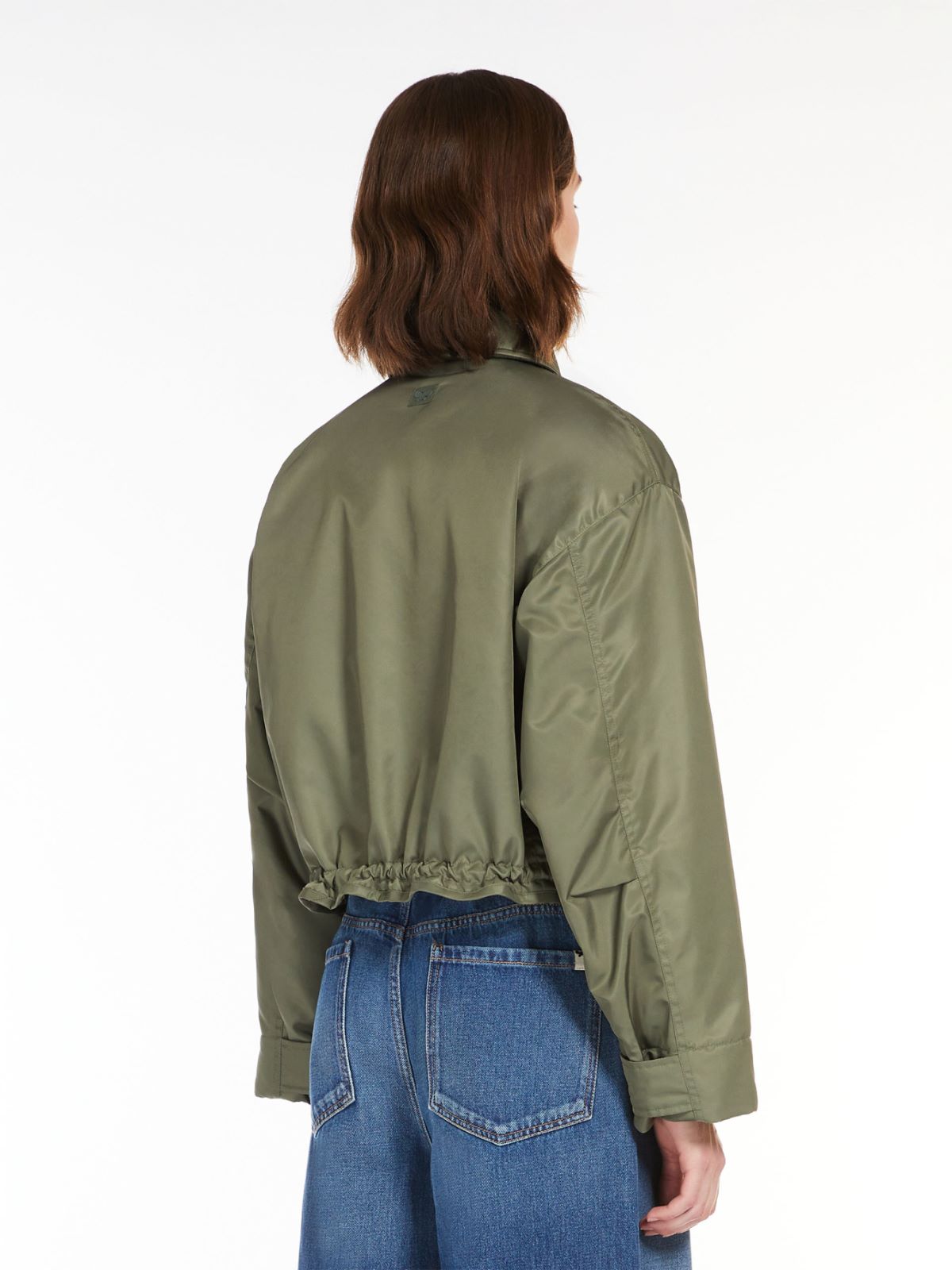 Reversible water-repellent twill bomber jacket