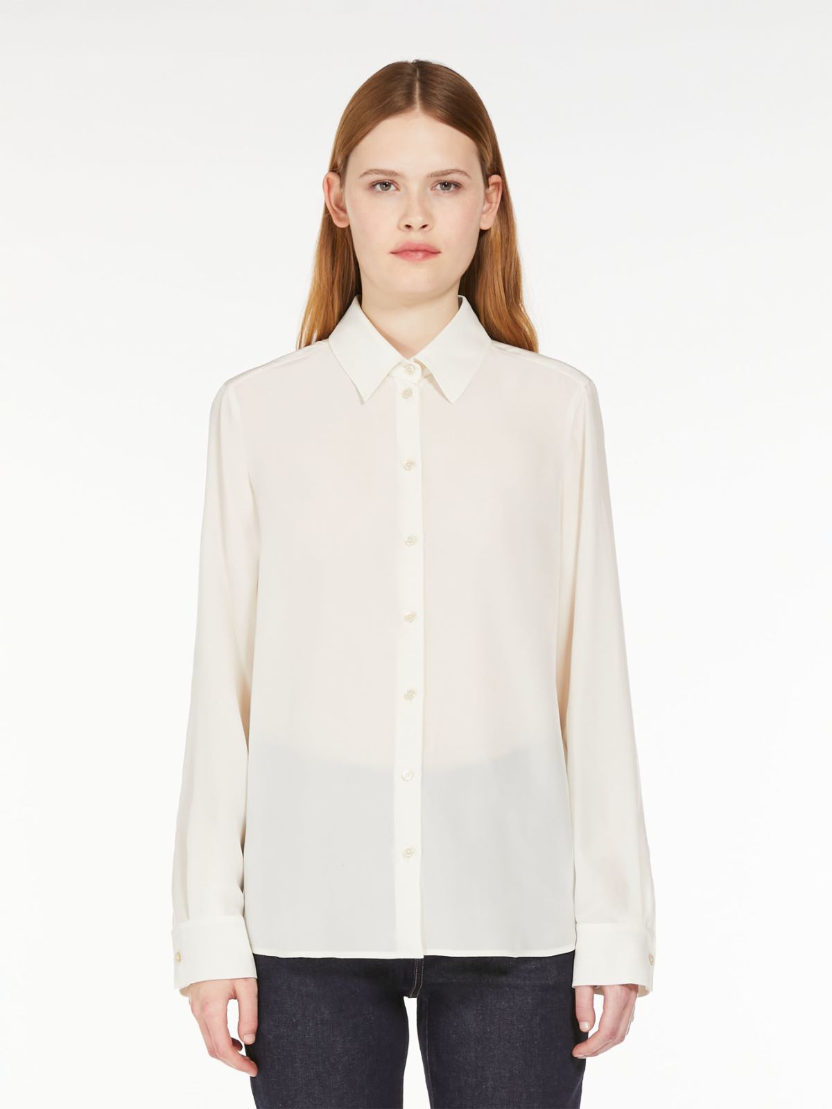 Washed crepe de chine shirt