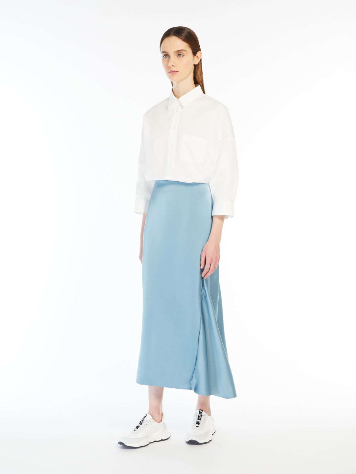 Fluid satin skirt