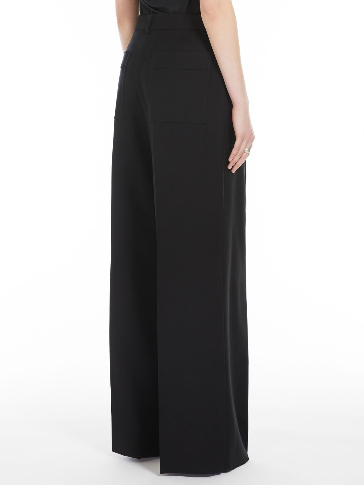 Wide-fit double-faced cady trousers