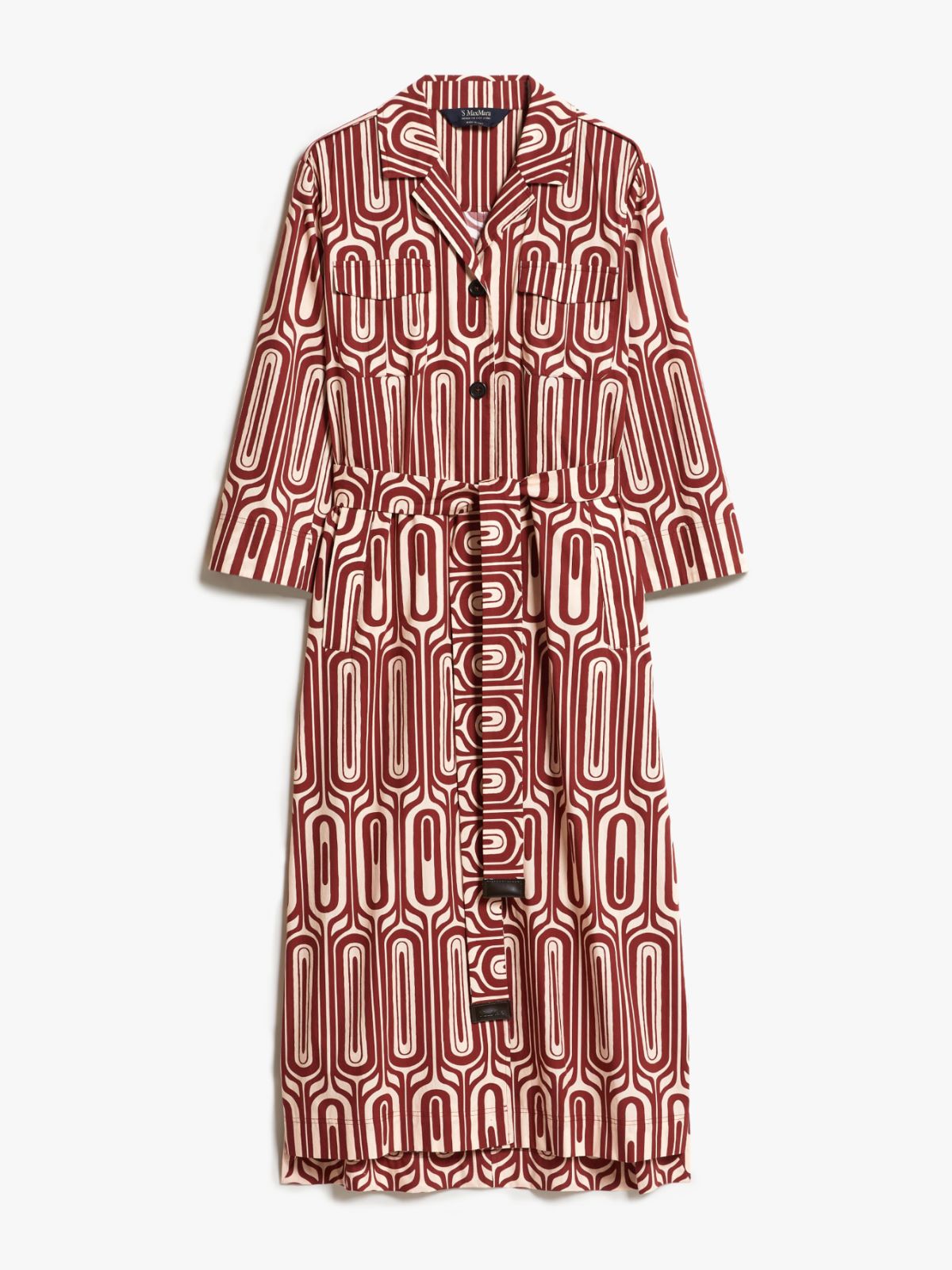 Printed cotton shirt dress