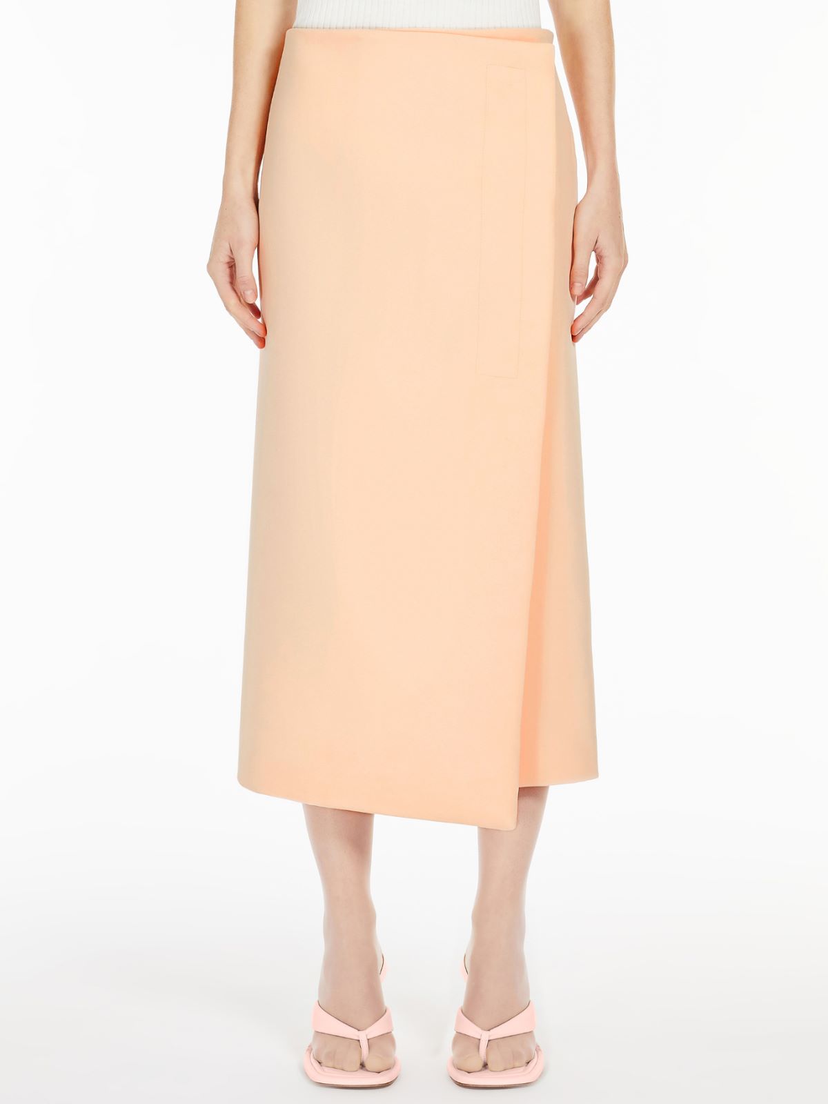 Asymmetric wrap skirt