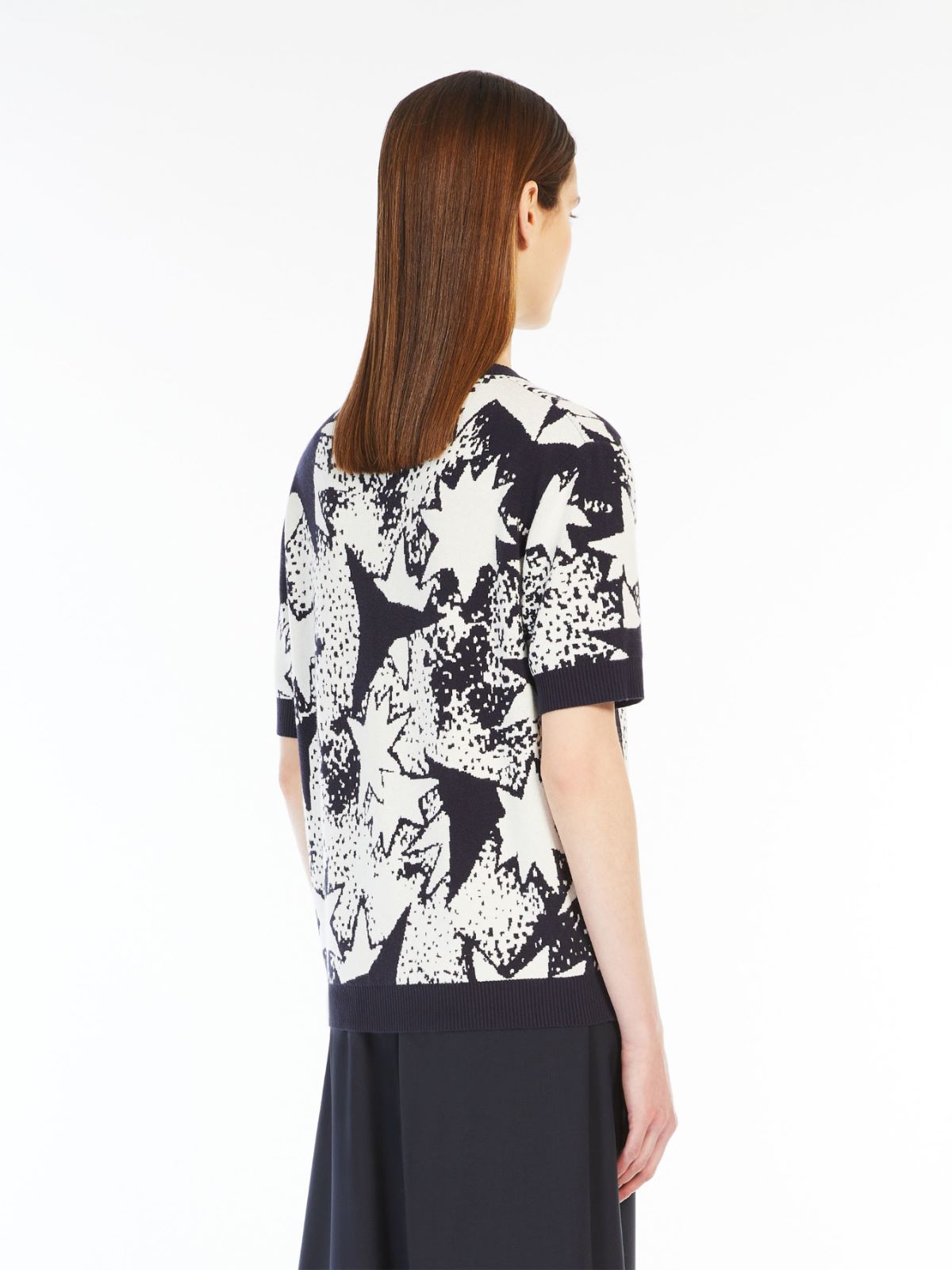 Jacquard viscose yarn T-shirt