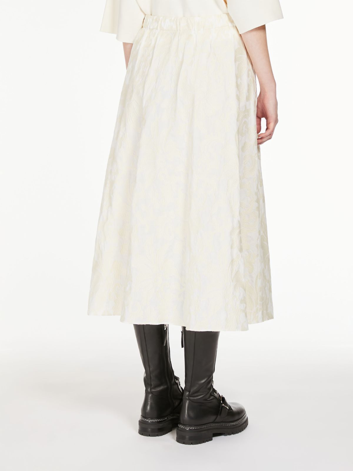 Full embroidered cotton skirt