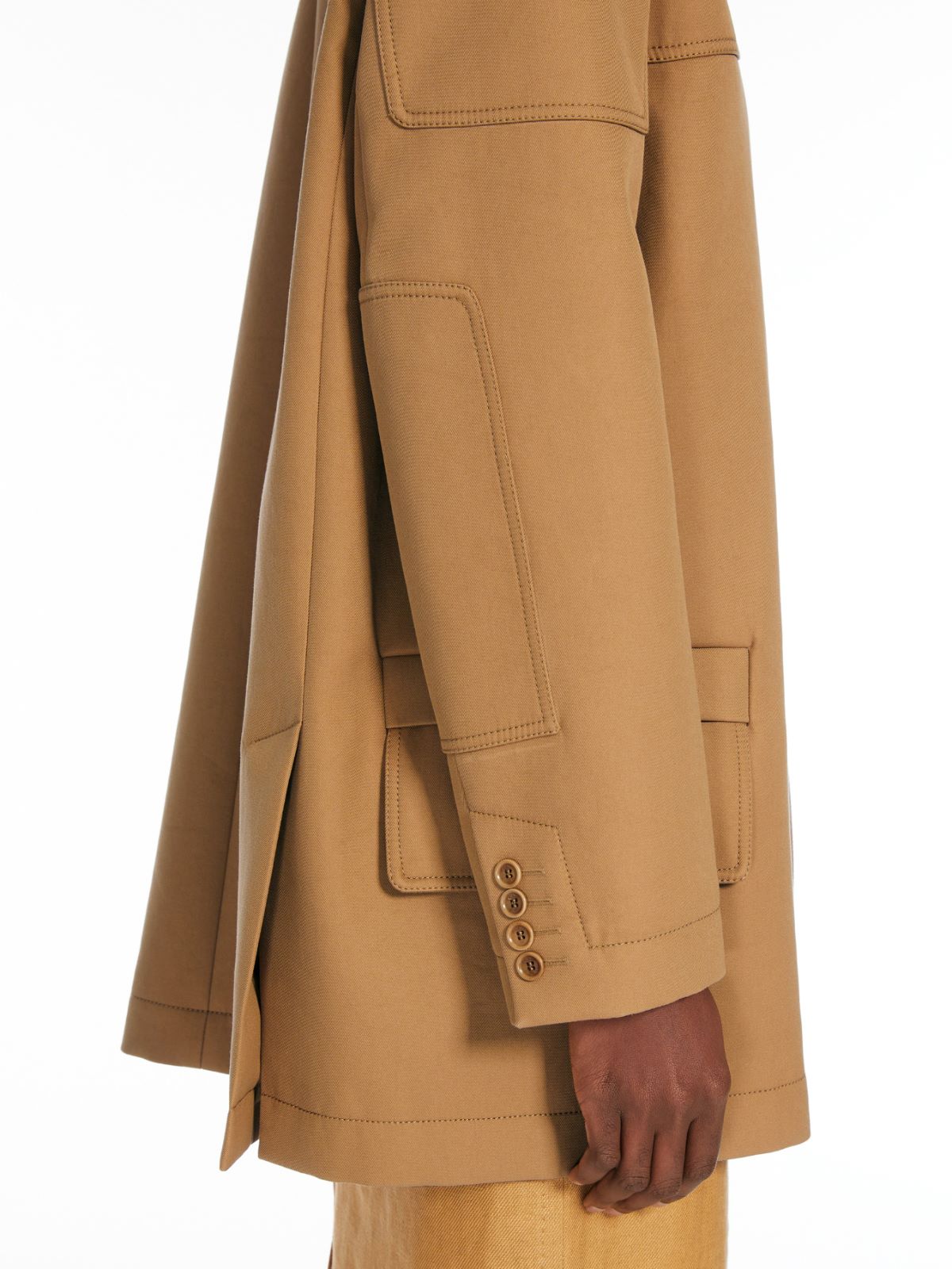 Cotton gabardine oversized jacket