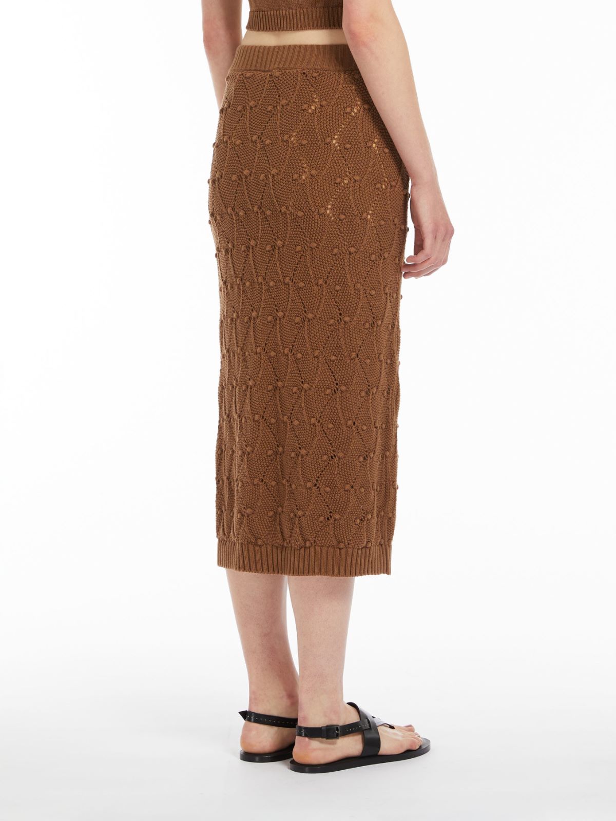 Argyle cotton-blend pencil skirt