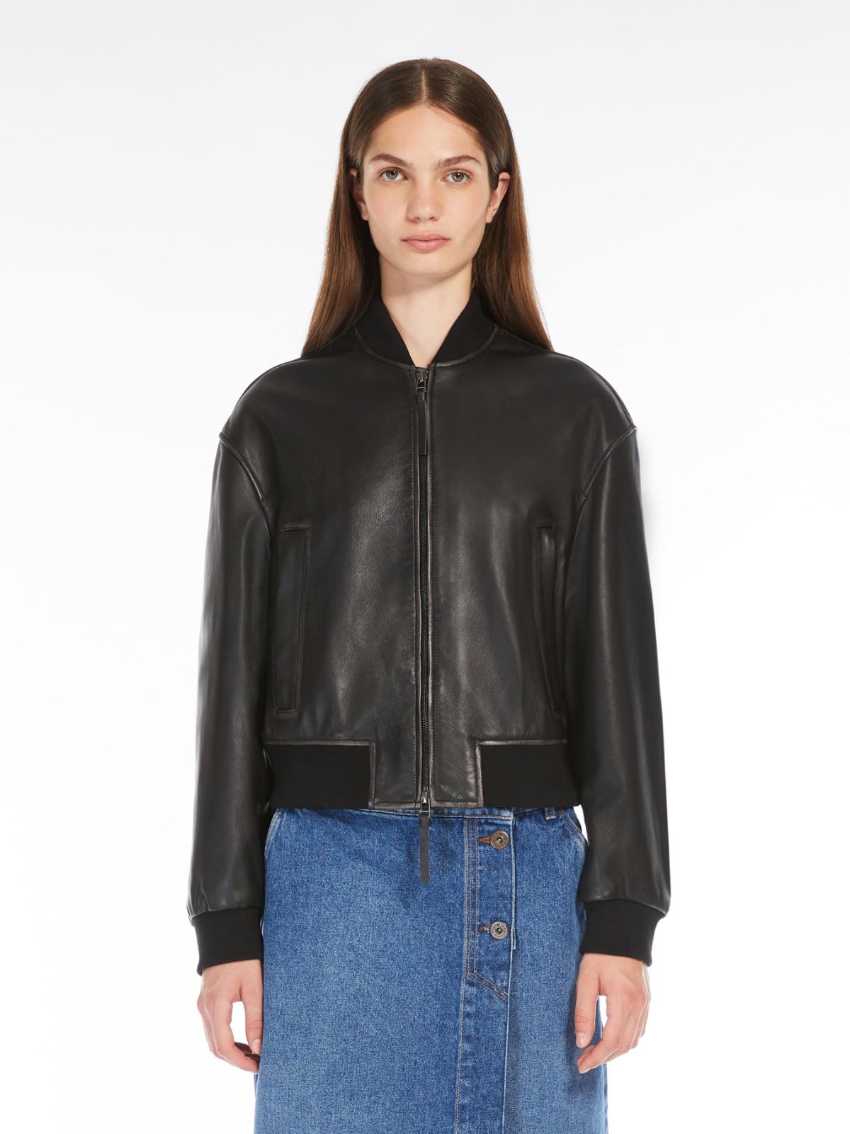 Nappa leather bomber jacket