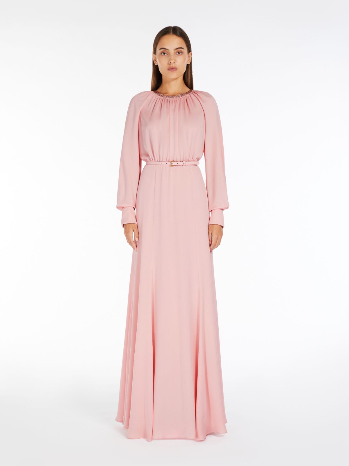 Long silk charmeuse dress