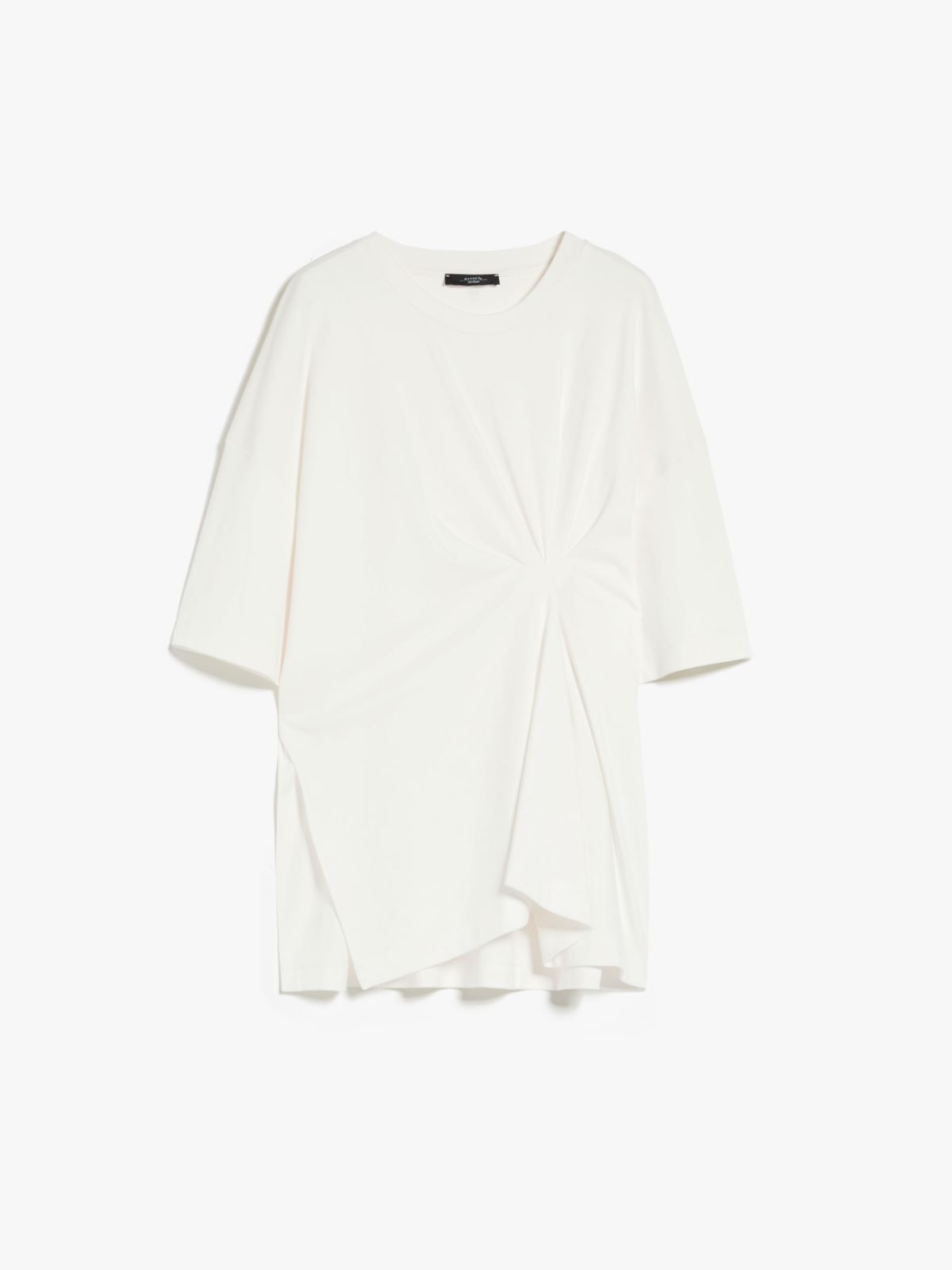 Jersey T-shirt with asymmetrical pleats