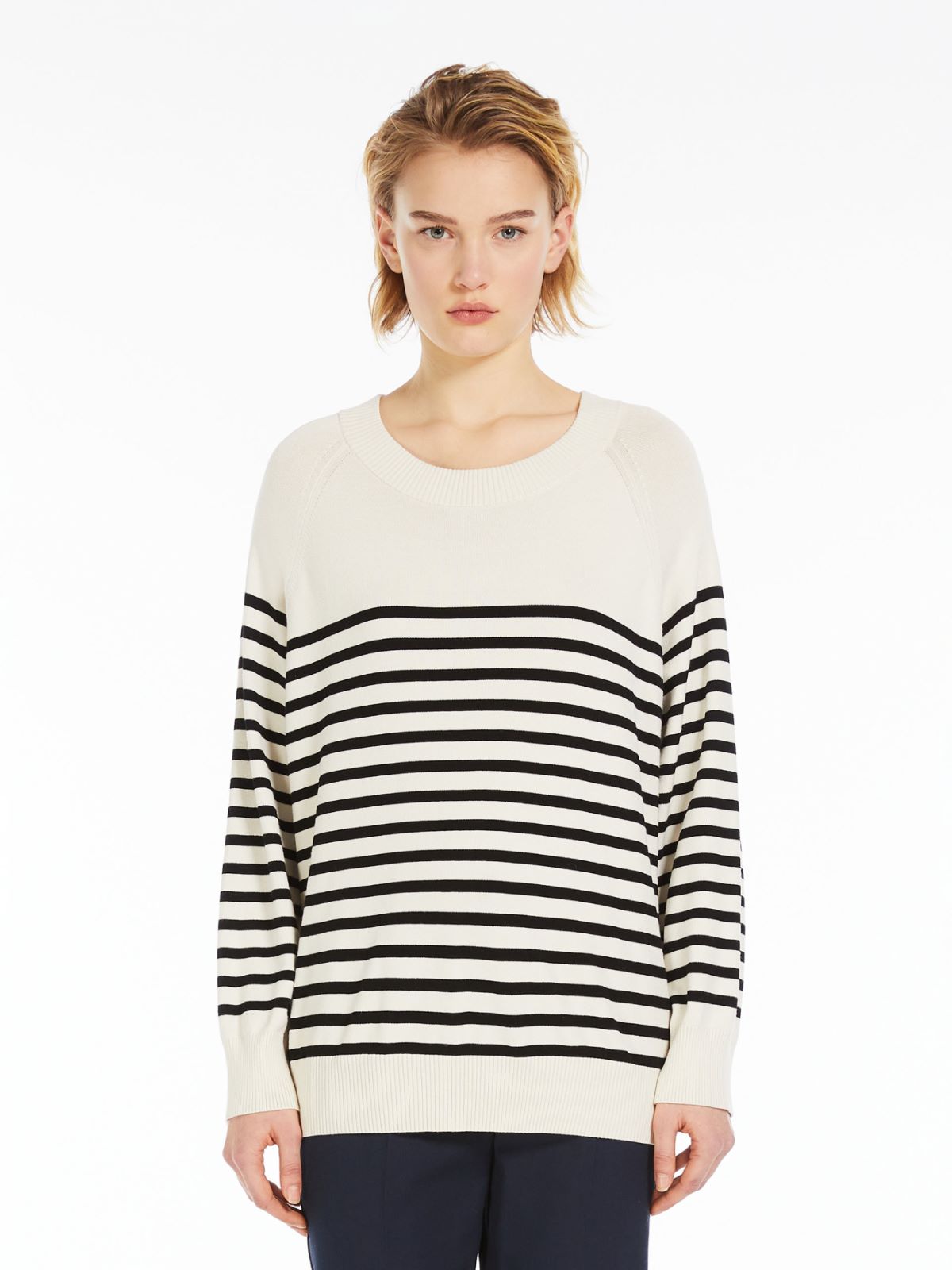Striped viscose sweater