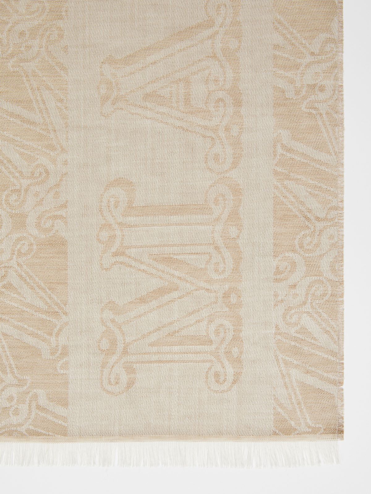 Jacquard-knit wool, silk and linen stole