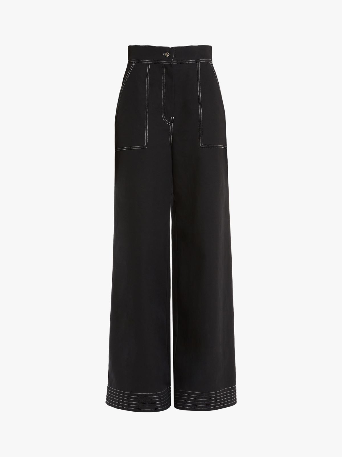 Cotton and linen wide trousers